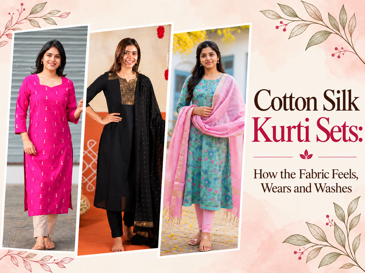 Instore - Cotton Silk Kurti Sets: How the Fabric Feels, Wears and Washes