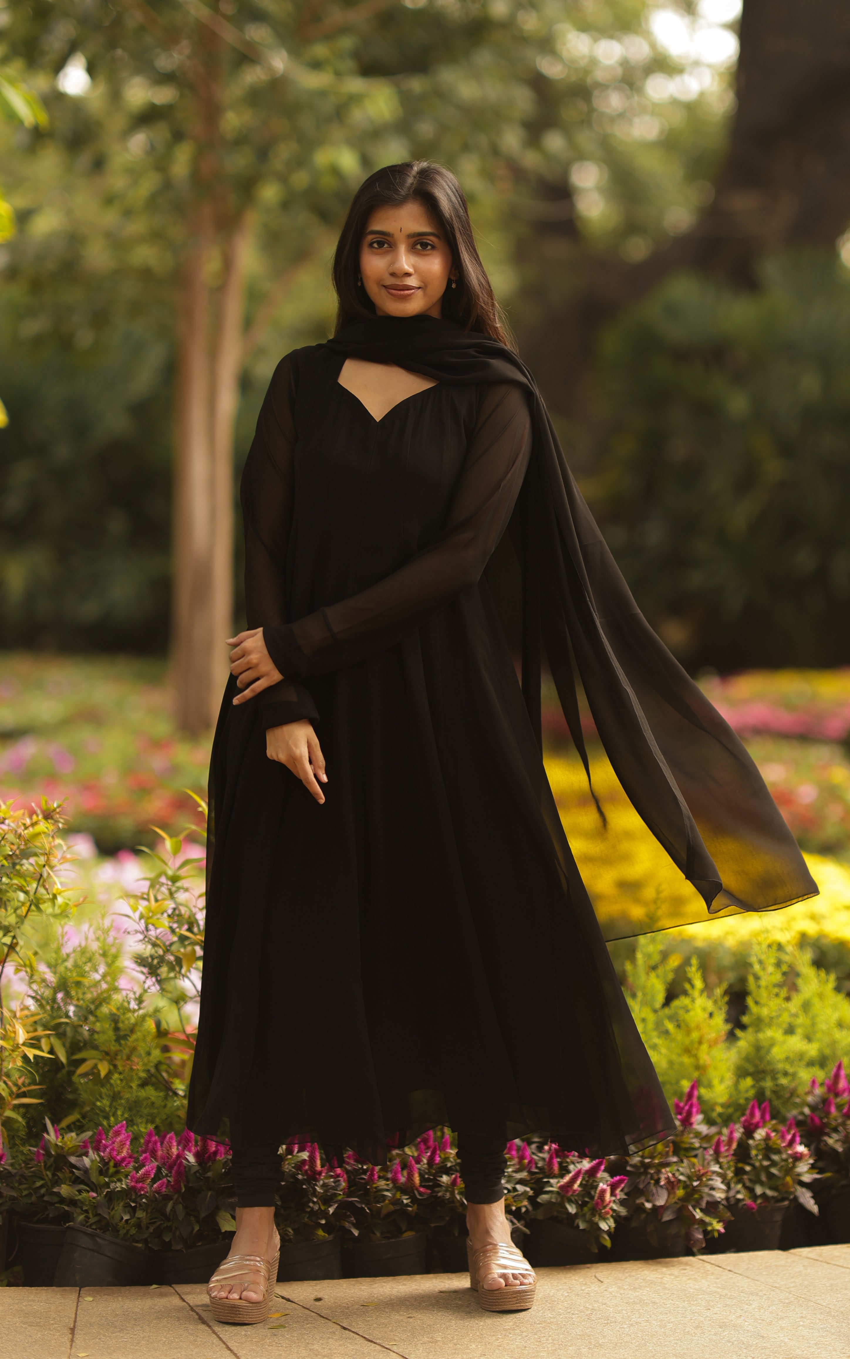 instore kurti Kadhalar Dhinam Black A (Kurti+Dupatta)