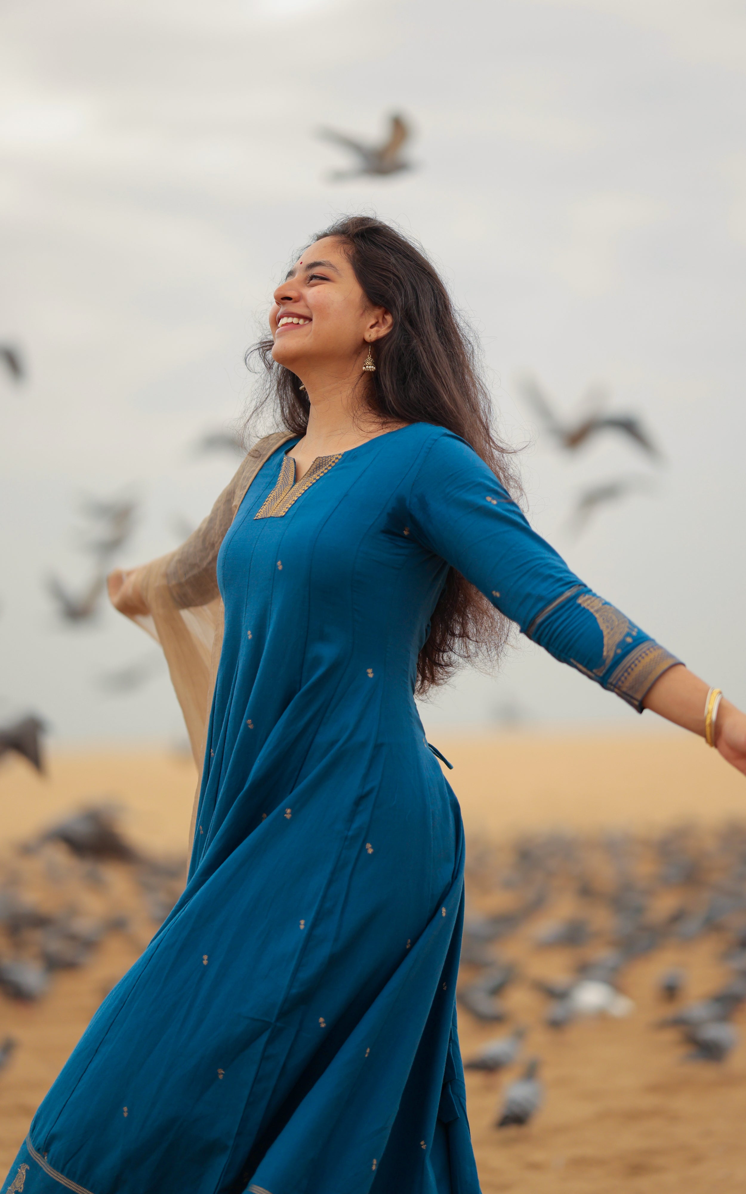 Paingili Blue (Kurti+Dupatta) Delivery Time 10 Working days