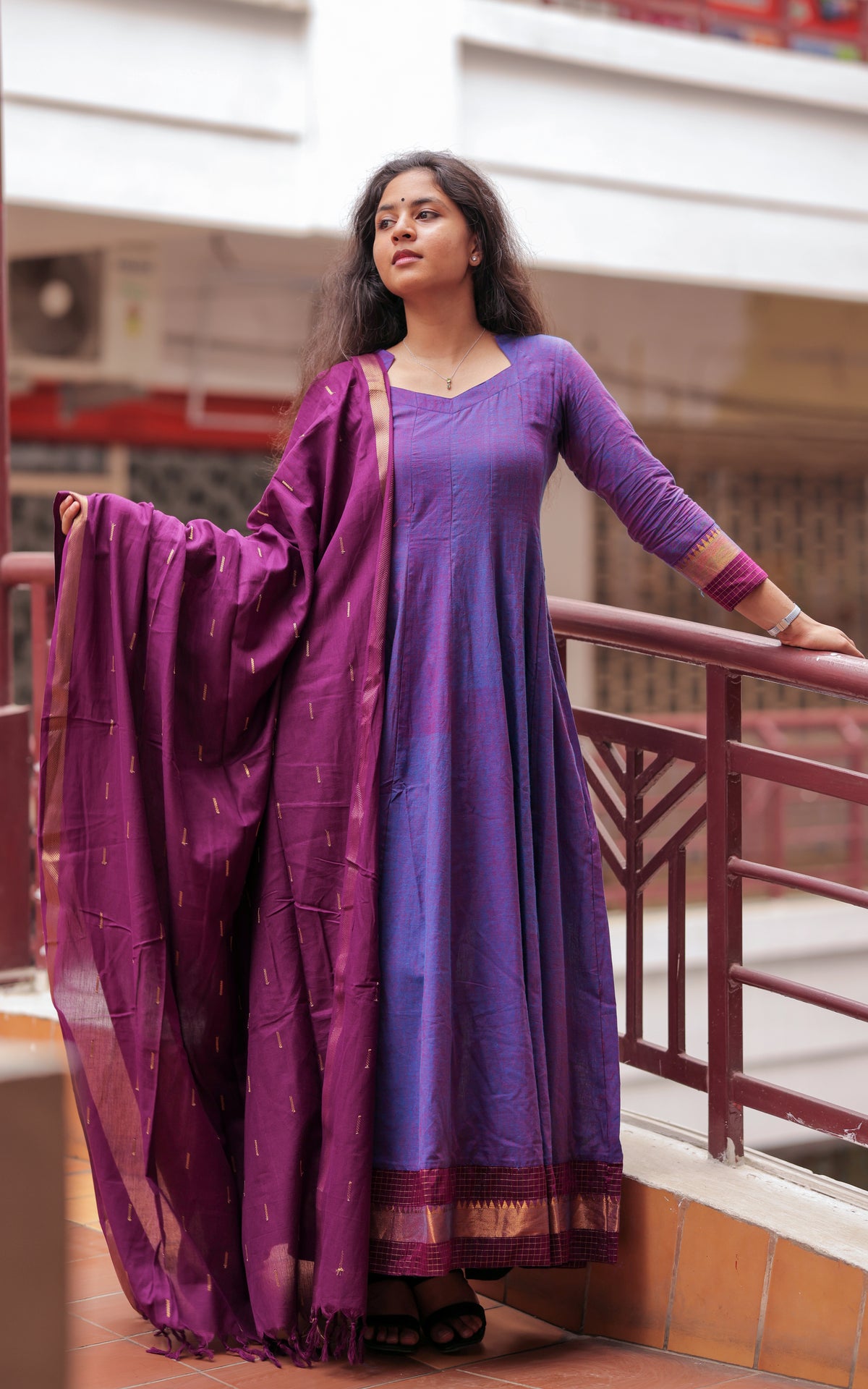 Aninagai Dual Tone (Kurti+Dupatta)