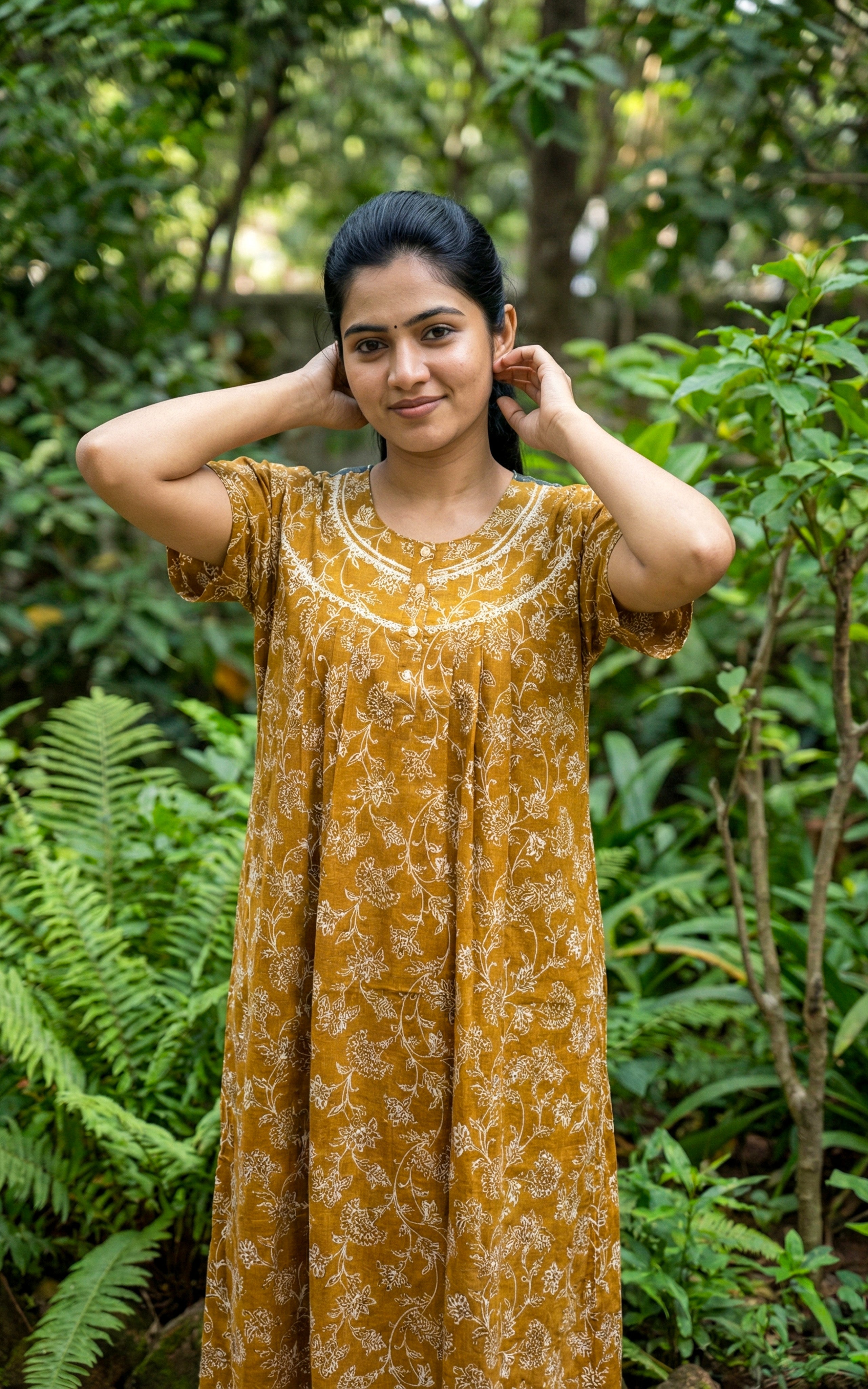Comfortable printed cotton nighty for women