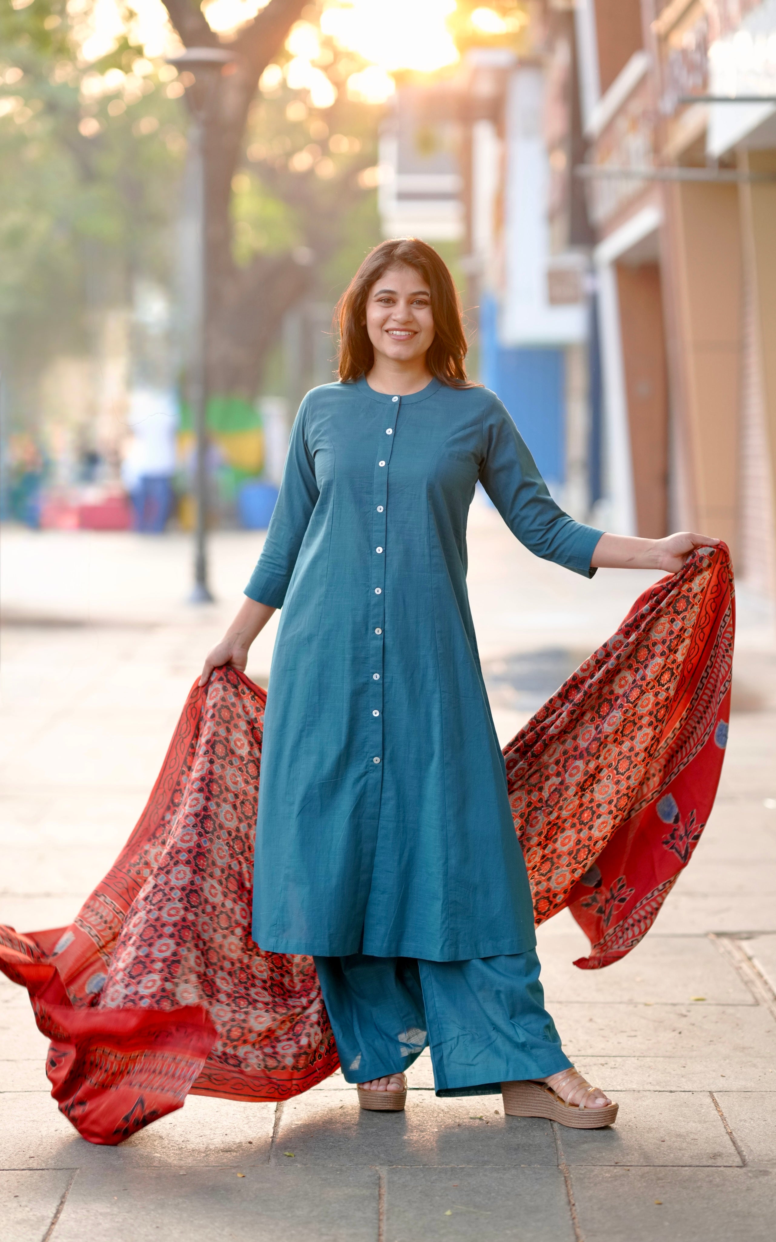 cotton kurti set daily wear
comfortable cotton kurti set for women
casual aline kurti set
soft cotton kurti pant set