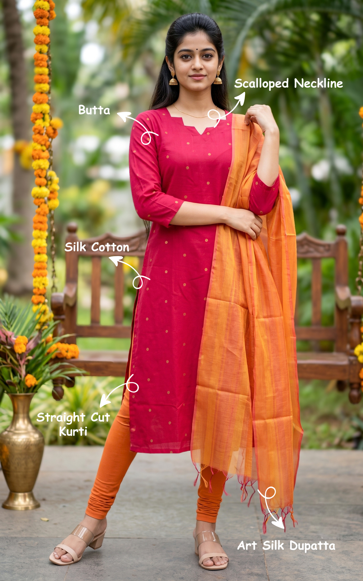 Amrut Red (Kurti+Dupatta)