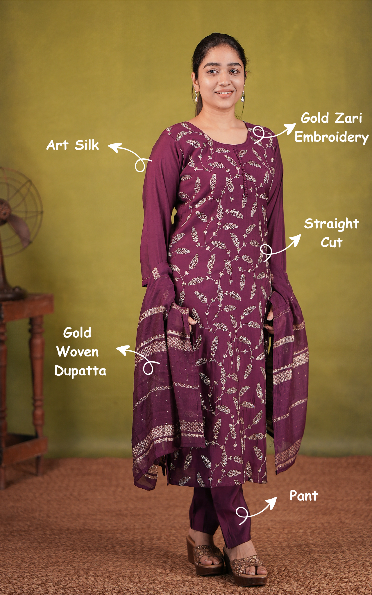 Shreena (Kurti+Pant+Dupatta)