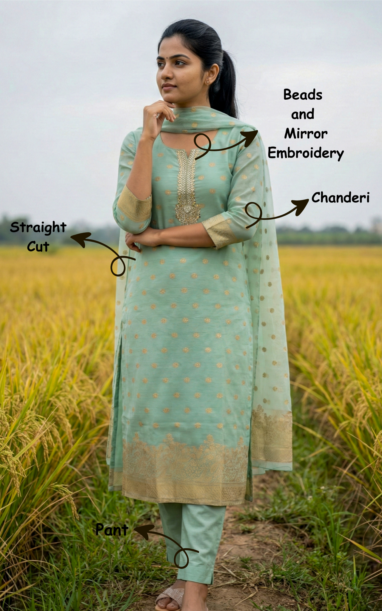 Srileela (Kurti+Pant+Dupatta)