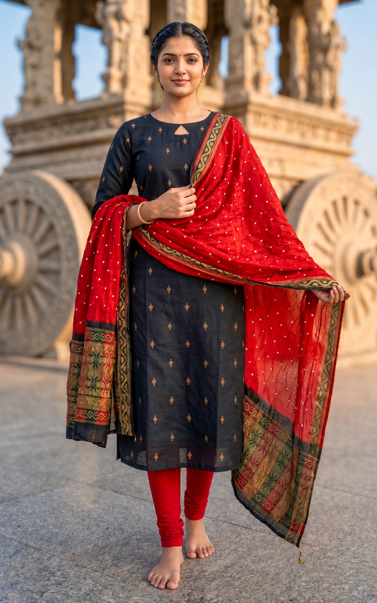 Subiksha Black (Kurti+Dupatta)