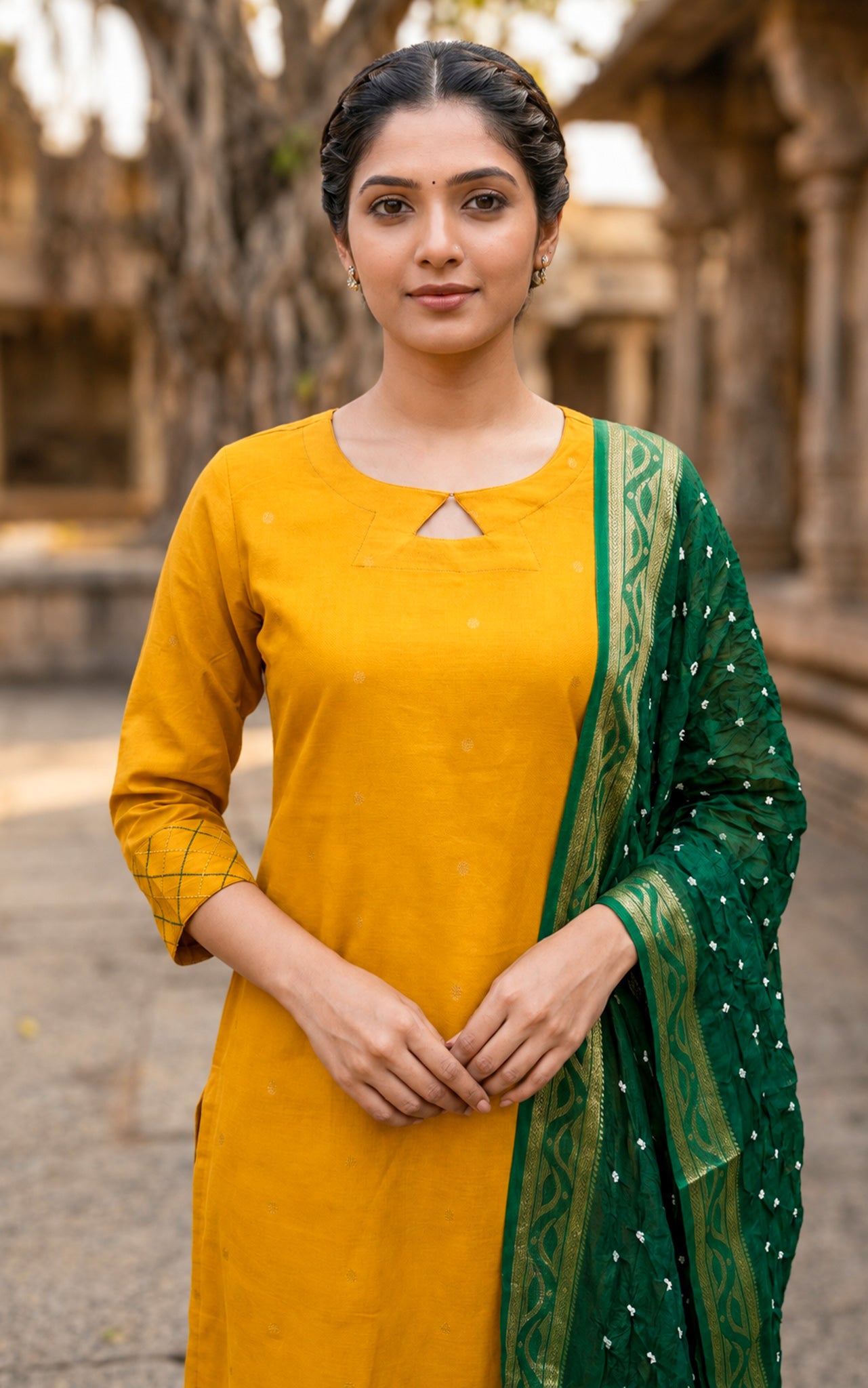Subiksha Mustard (Kurti+Dupatta)