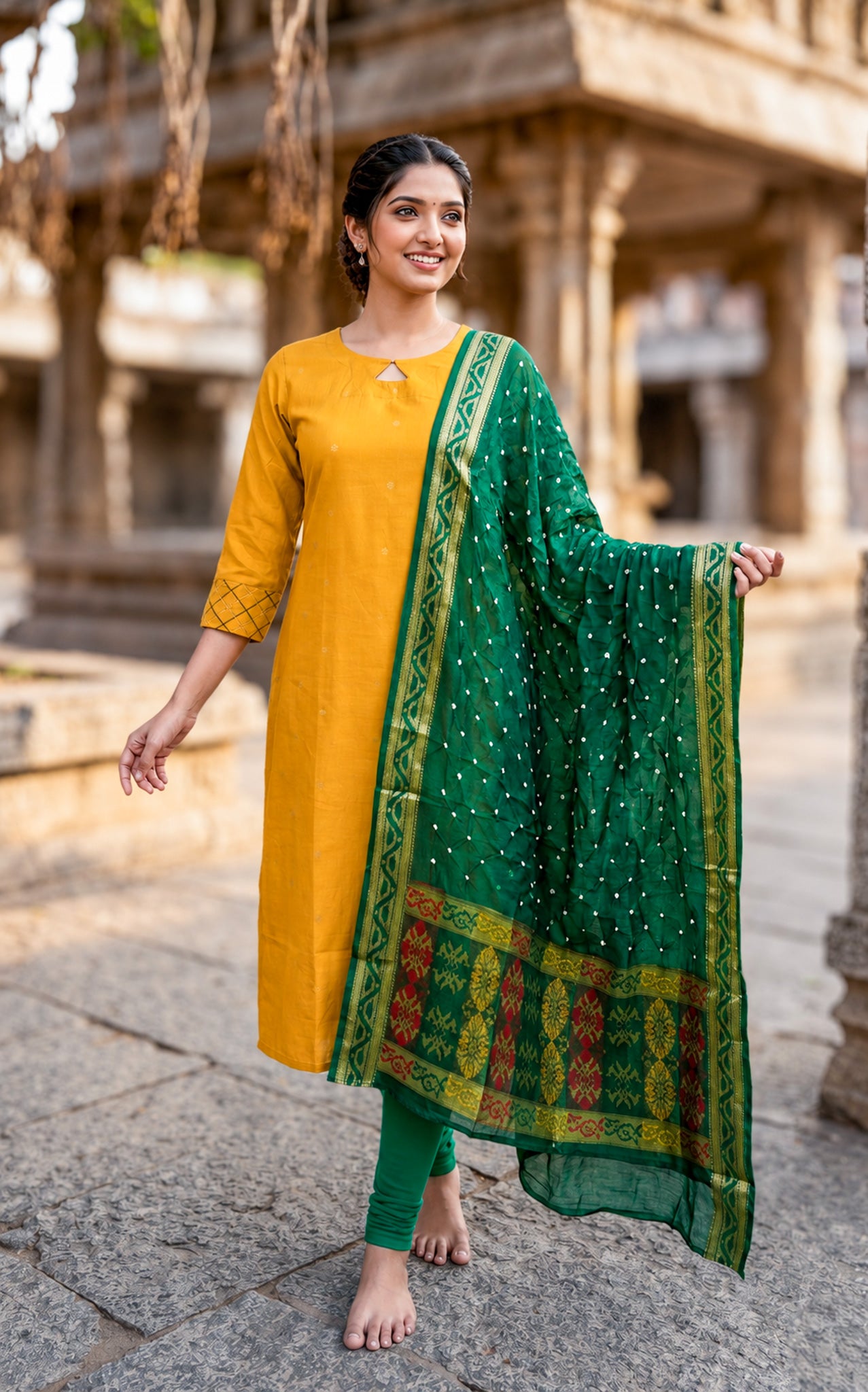Subiksha Mustard (Kurti+Dupatta)