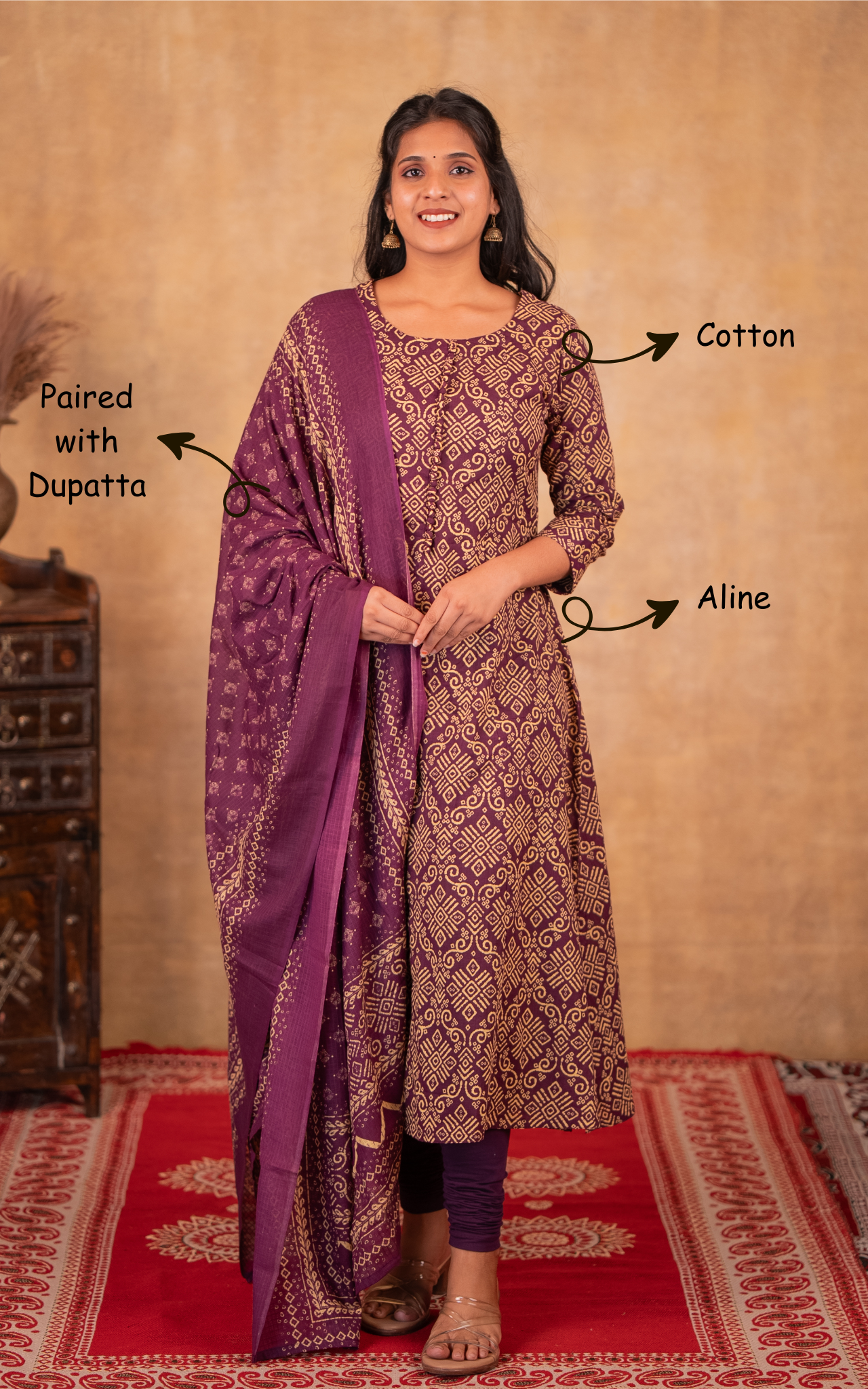 Yashvina A (Kurti+Dupatta)