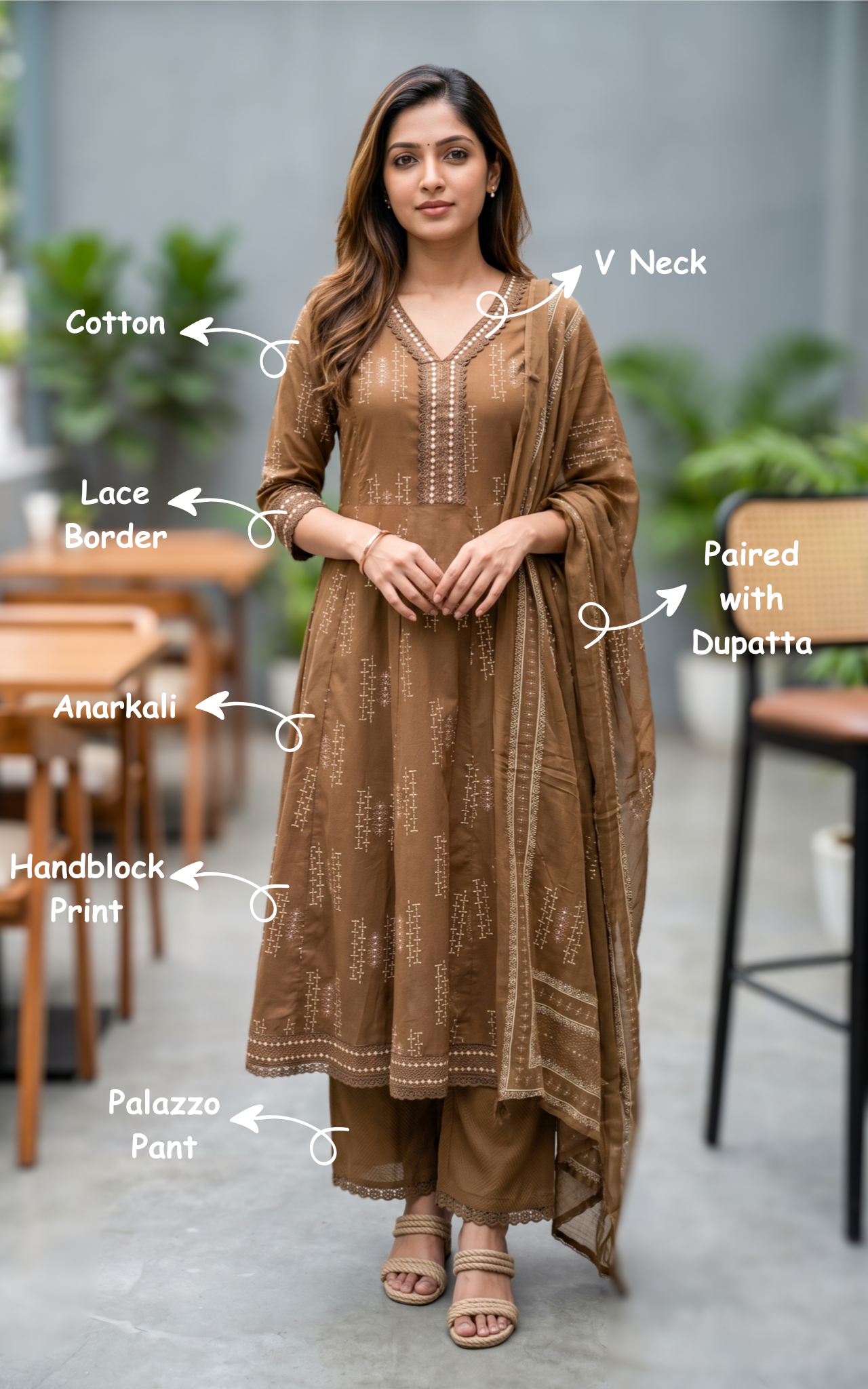 college wear stylish kurti with palazzo
traditional handblock print kurti set