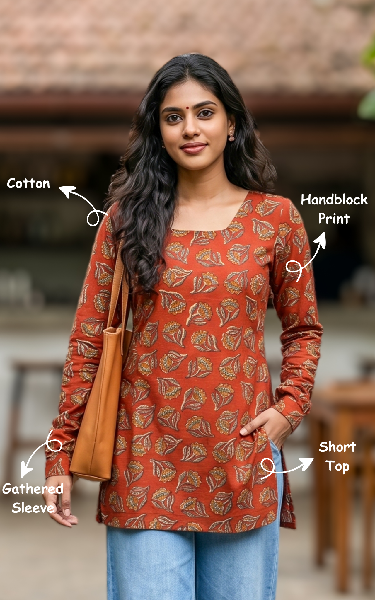 Lightweight cotton kurti for women