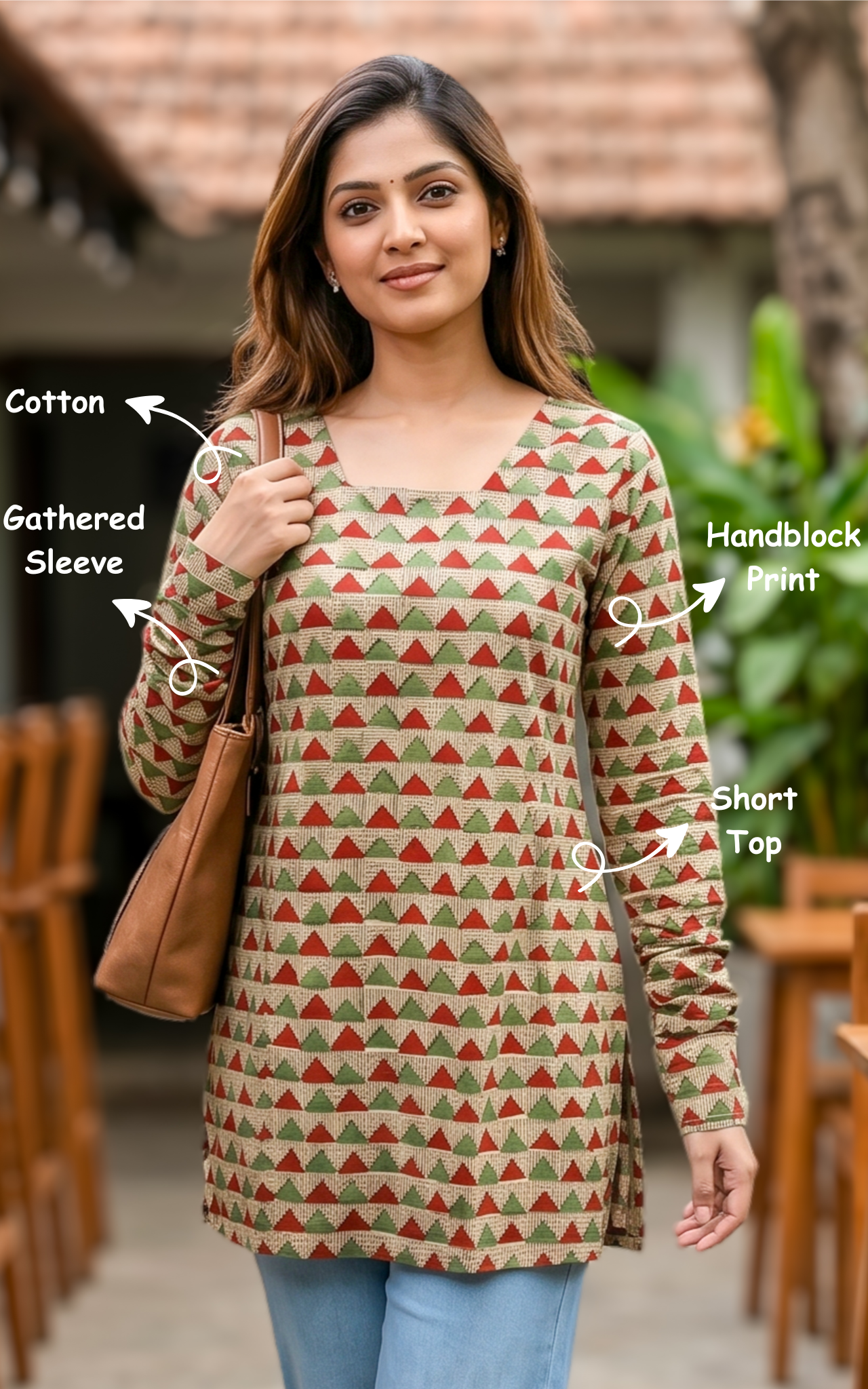 Comfortable handblock printed kurti
Trendy short kurti with gathered sleeves
Lightweight cotton kurti for women