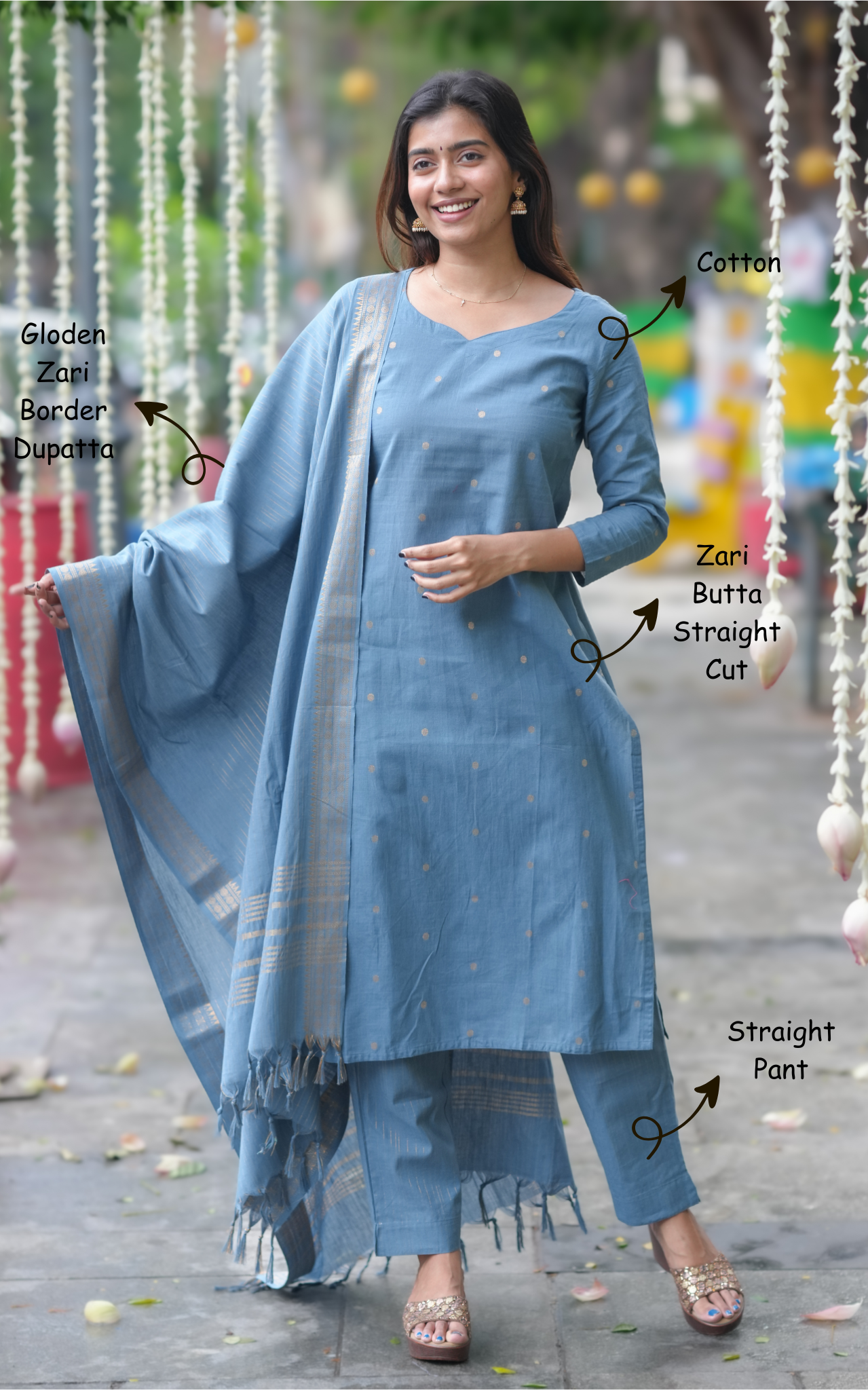 Cotton straight-cut kurti for summer