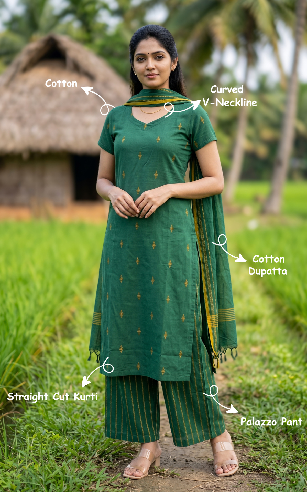 Raji Green (Kurti+Pant+Dupatta)