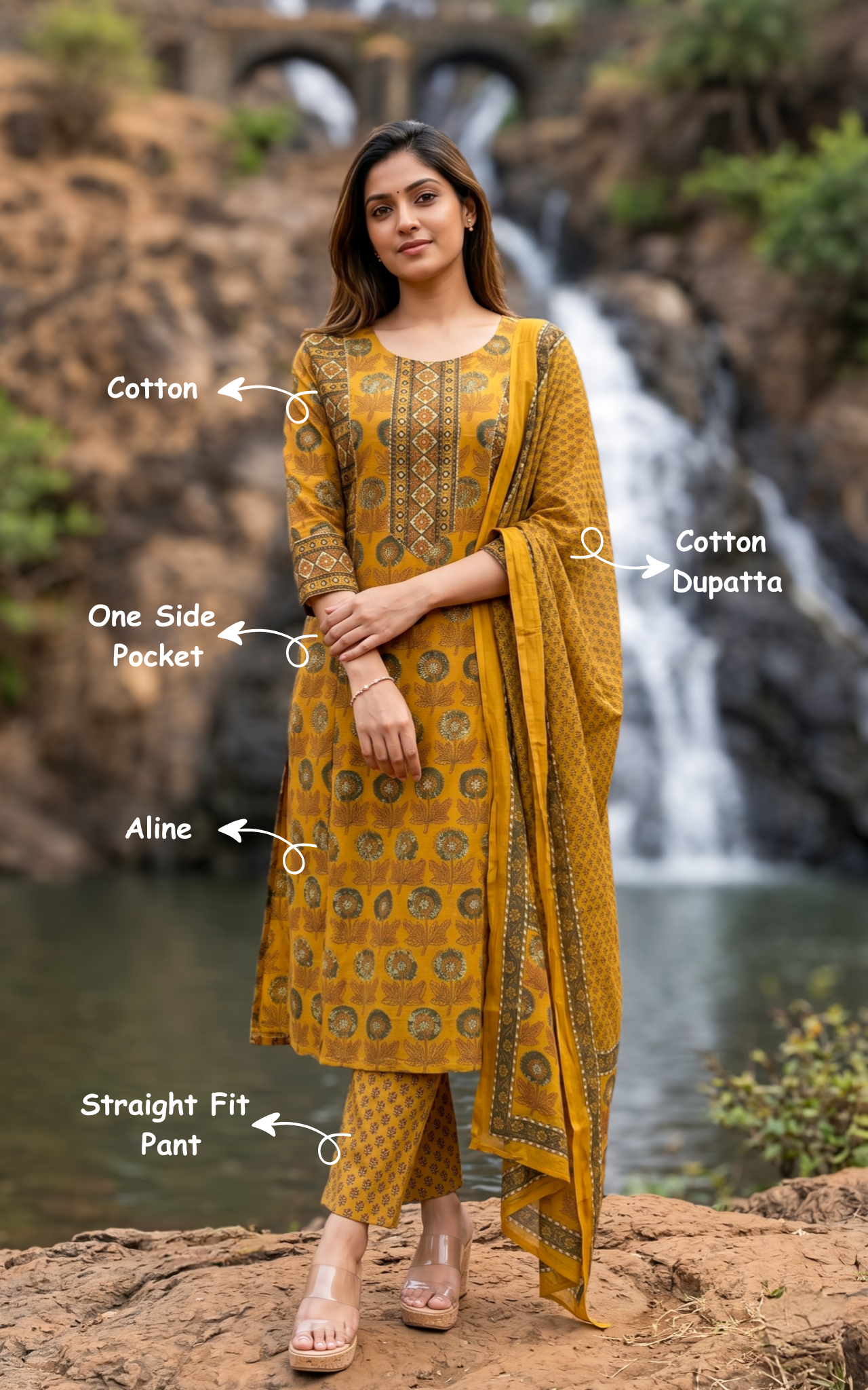 Cotton kurti with cotton dupatta for women