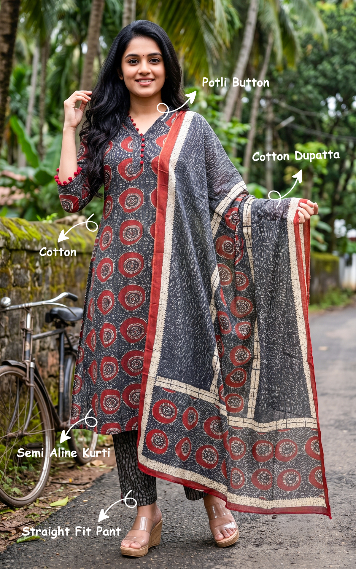 Shivani Black (Kurti+Pant+Dupatta)
