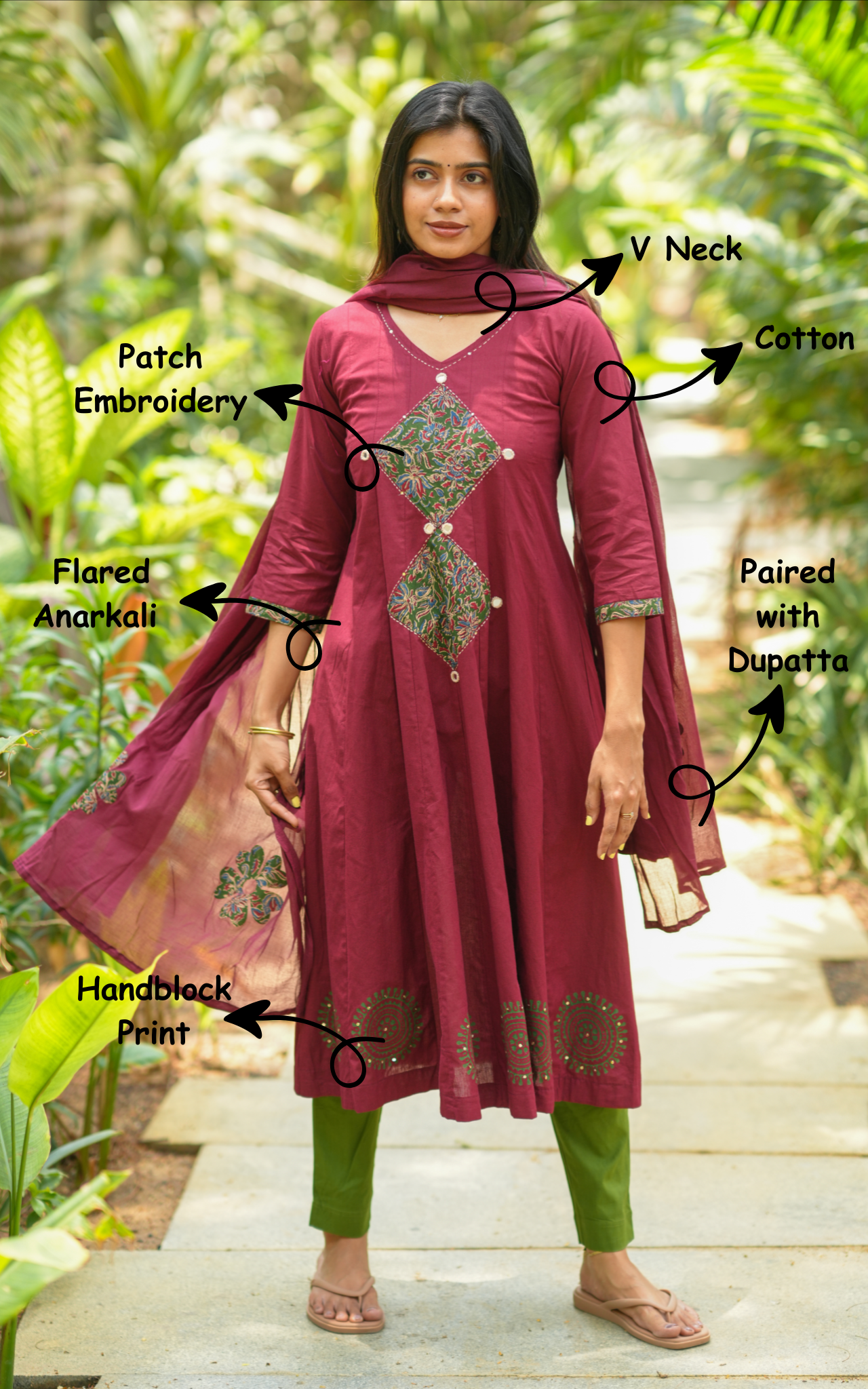 Shonali Maroon (Kurti+Dupatta)