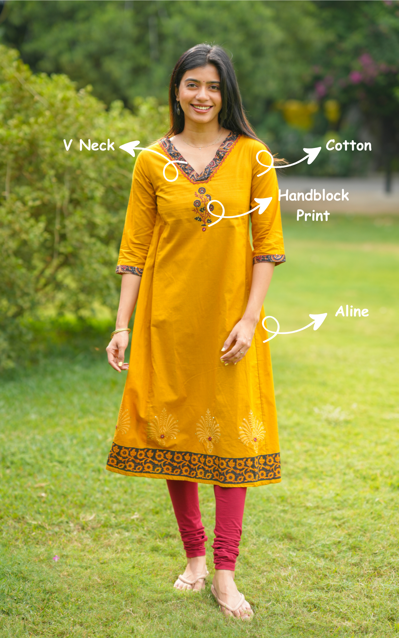 Instore – Mustard Casual Wear Cotton Kurti for Women – Ethnic Wear