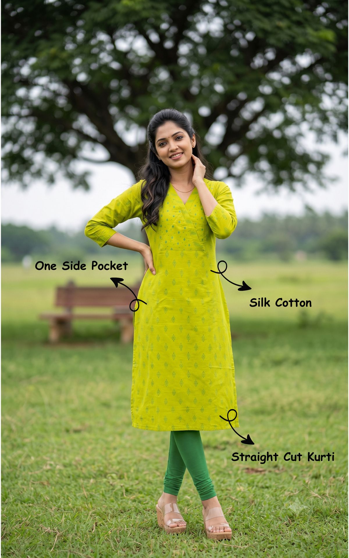 Aathirai Parrot Green