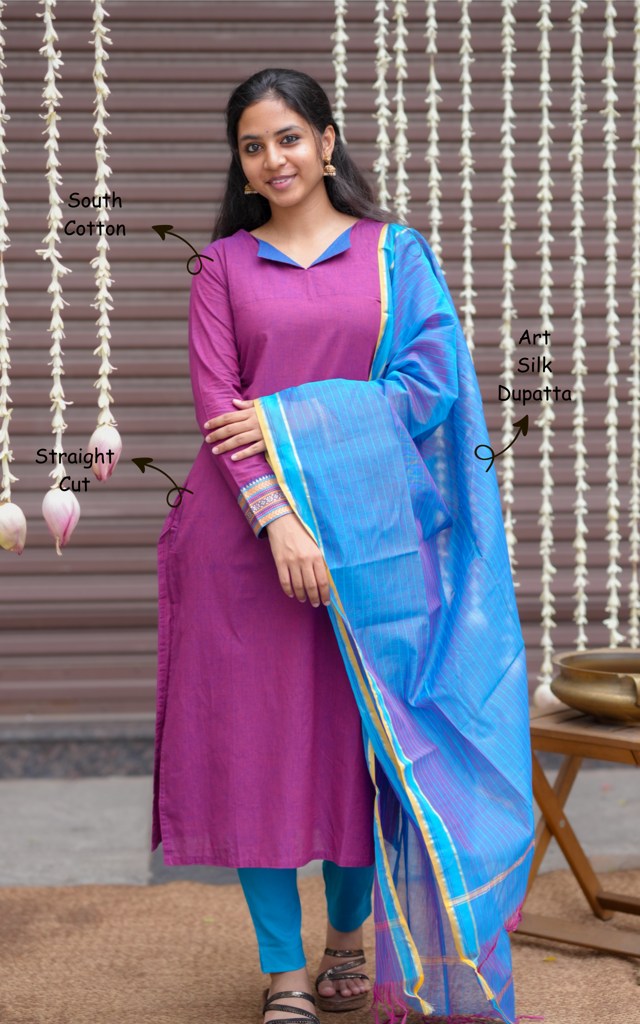 Adisha Mulberry (Kurti+Dupatta)