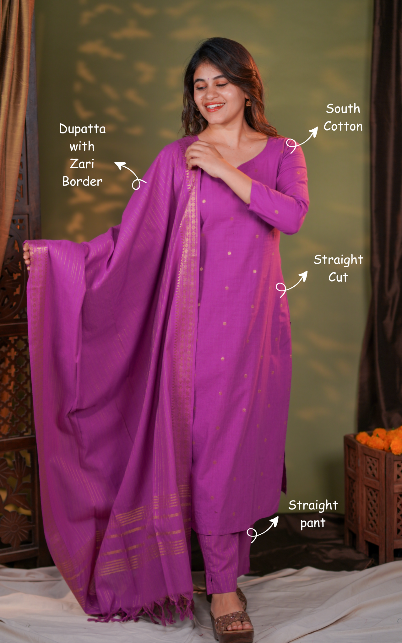 south cotton straight cut kurti for women