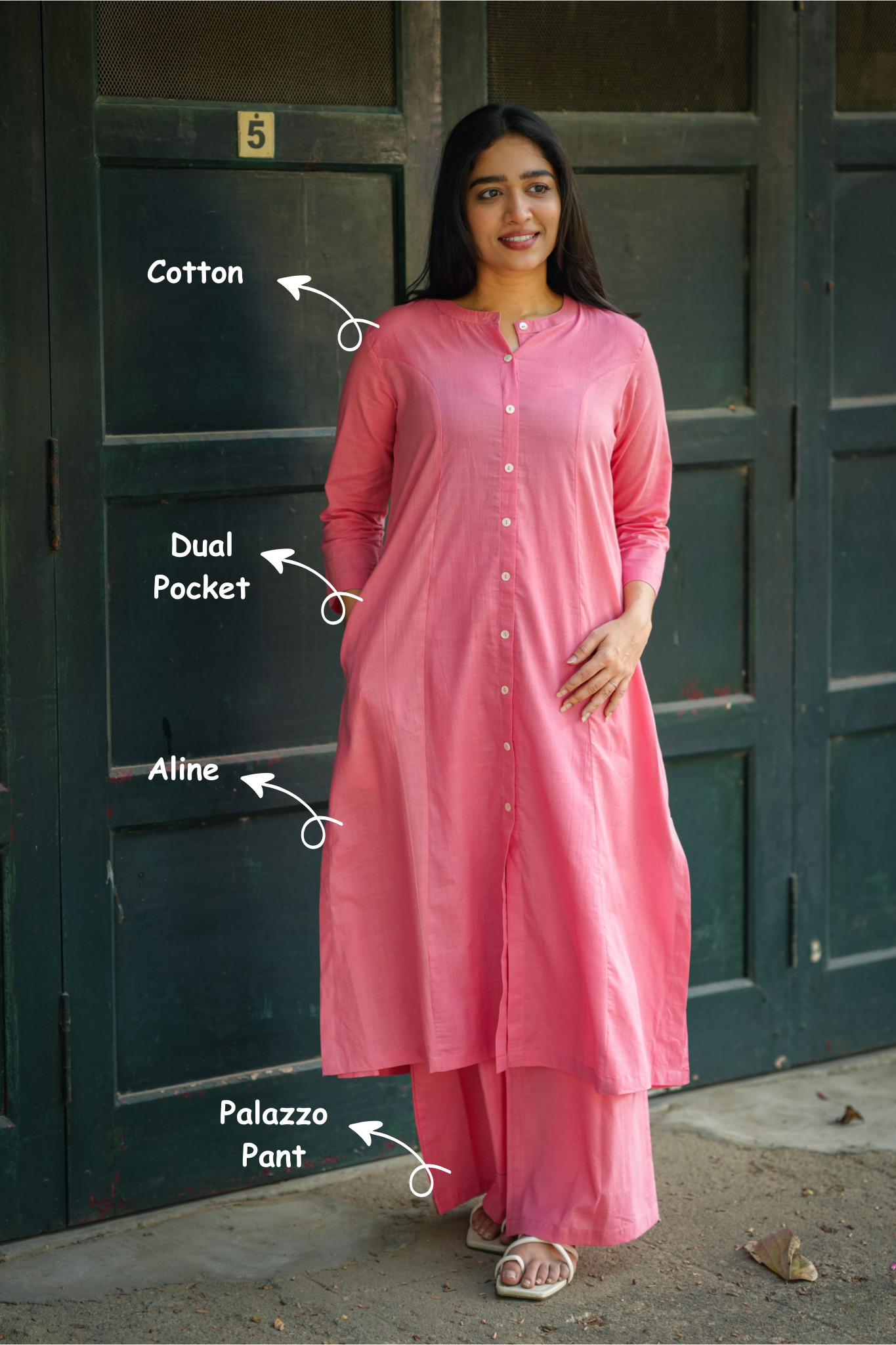 Vikashini Peach (Kurti+Pant)