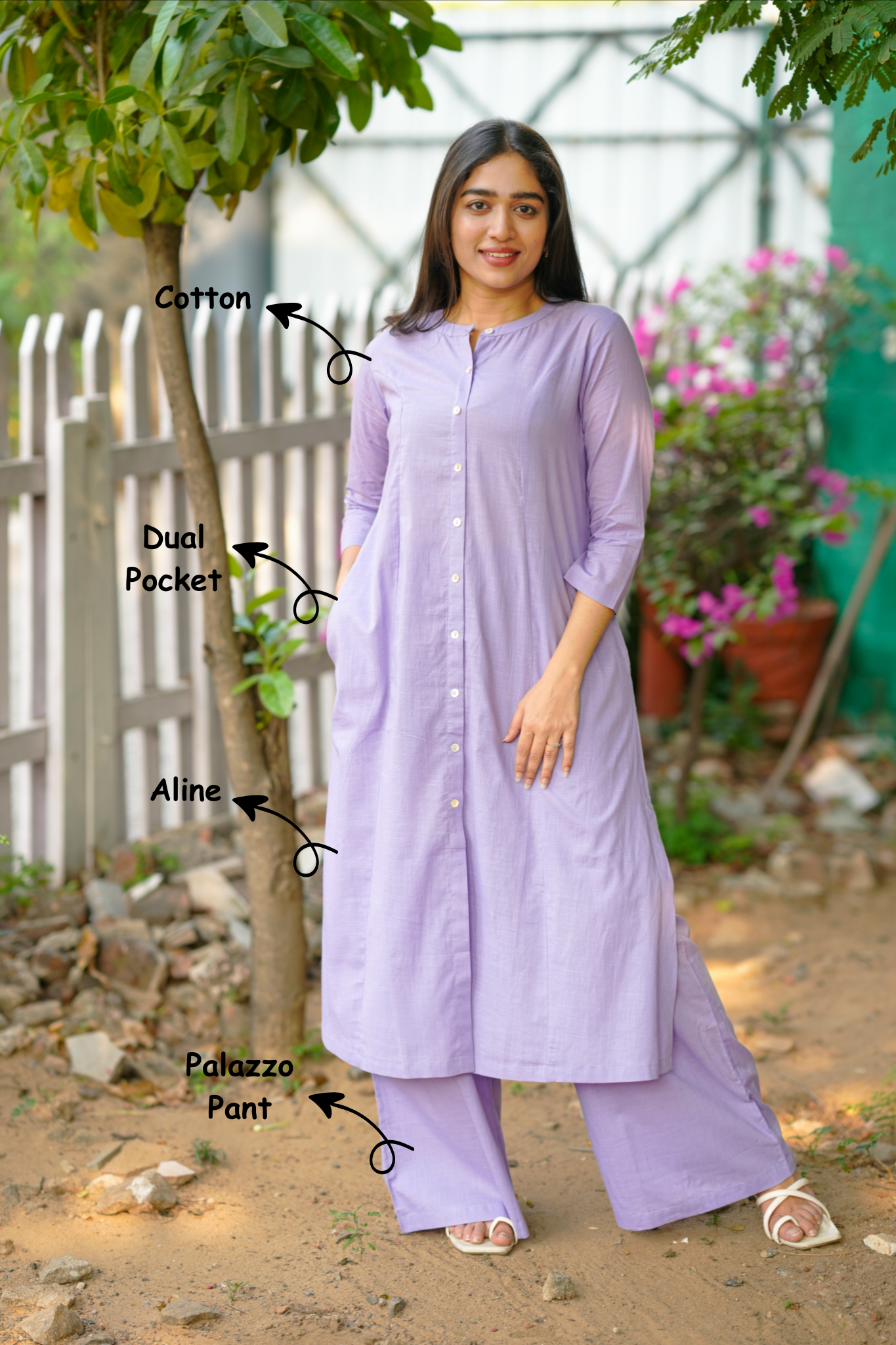 Vikashini Lavender (Kurti+Pant)