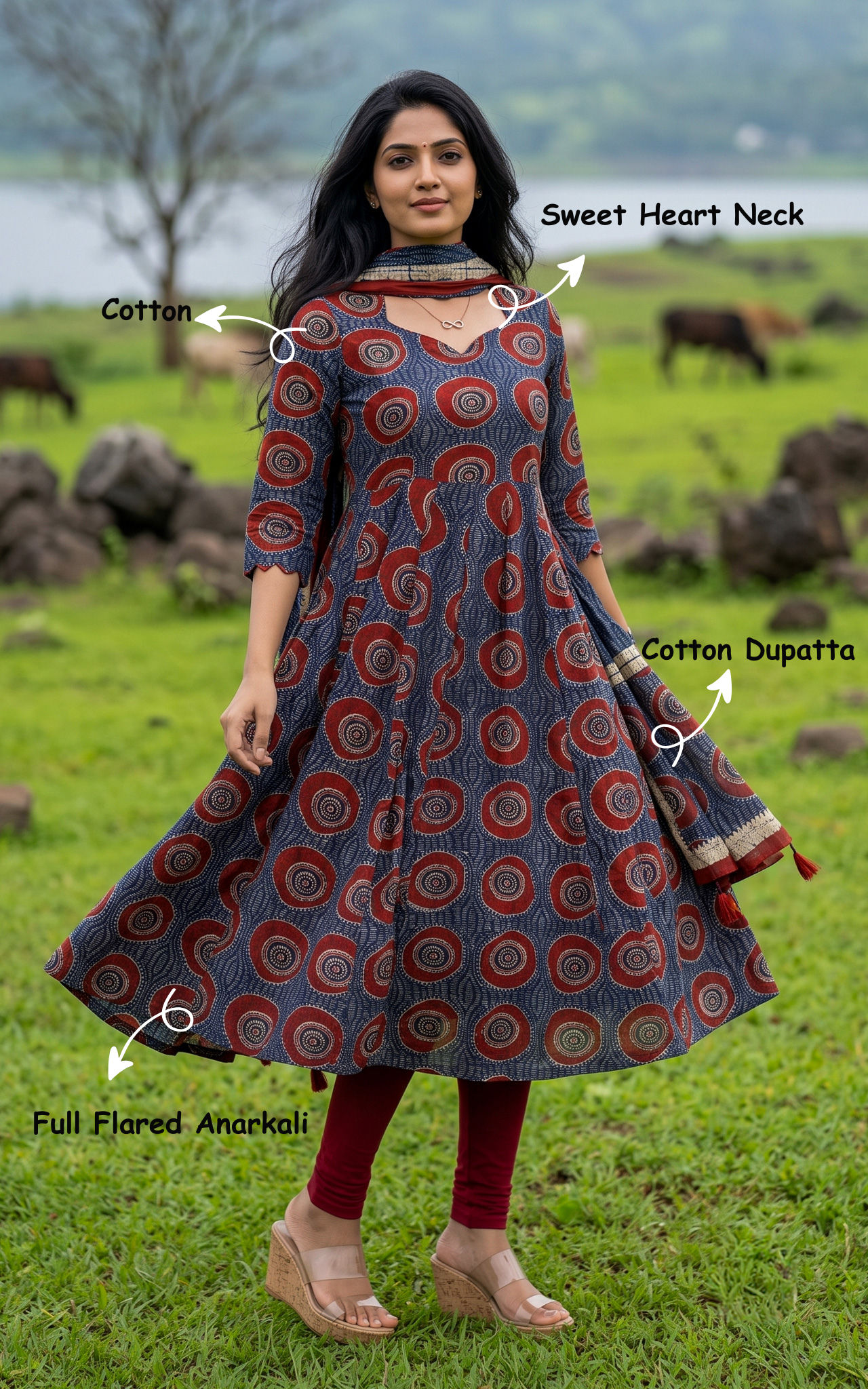 Varna Blue (Kurti+Dupatta)