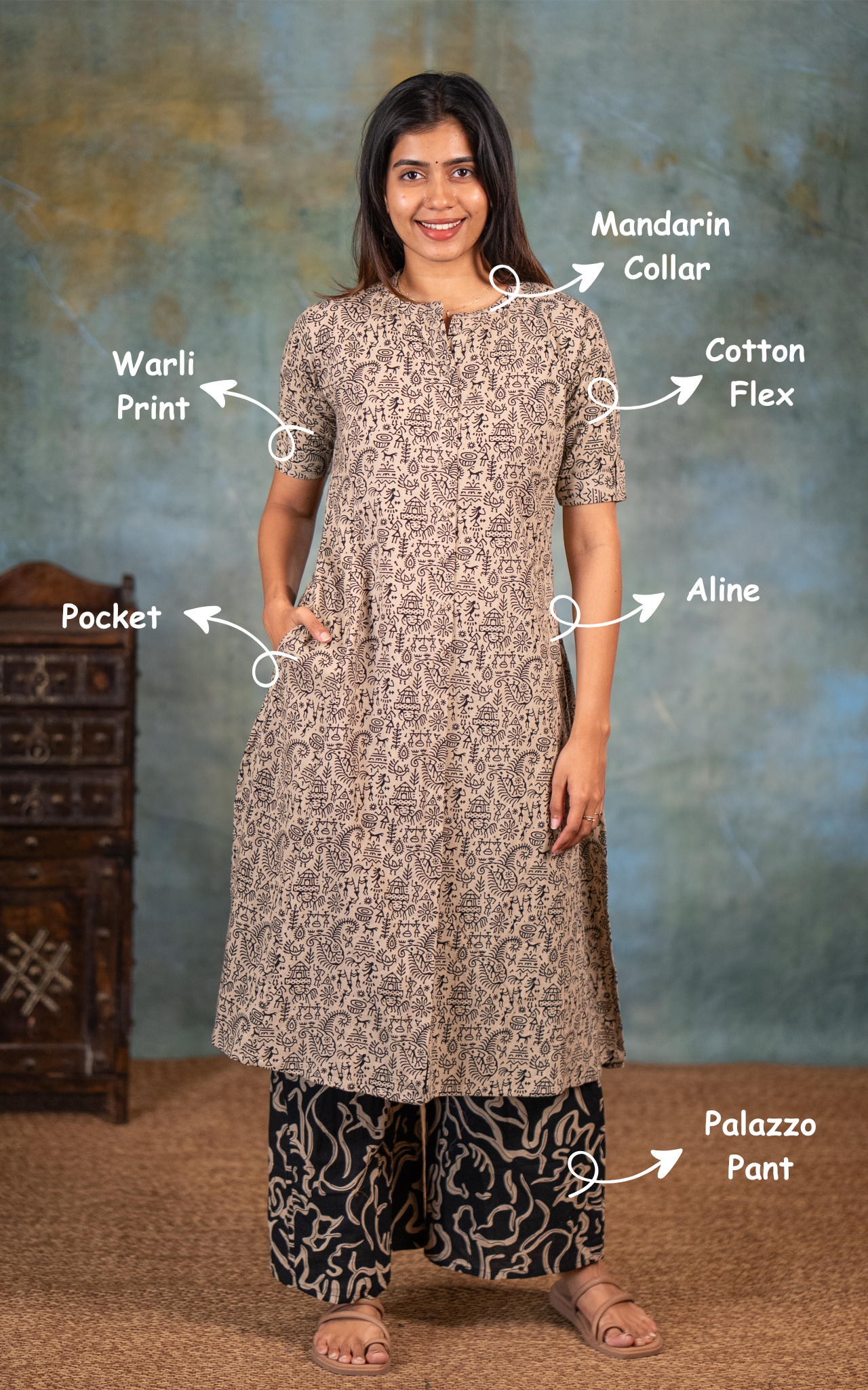 Casual Wear Breathable Cotton Flex Kurti
Daily Wear Printed Aline Kurti With Pocket
Classic Ethnic Cotton Kurti With Palazzo
Stylish Warli Print Kurti For Everyday Wear
Comfortable And Trendy Cotton Kurti Set For Women