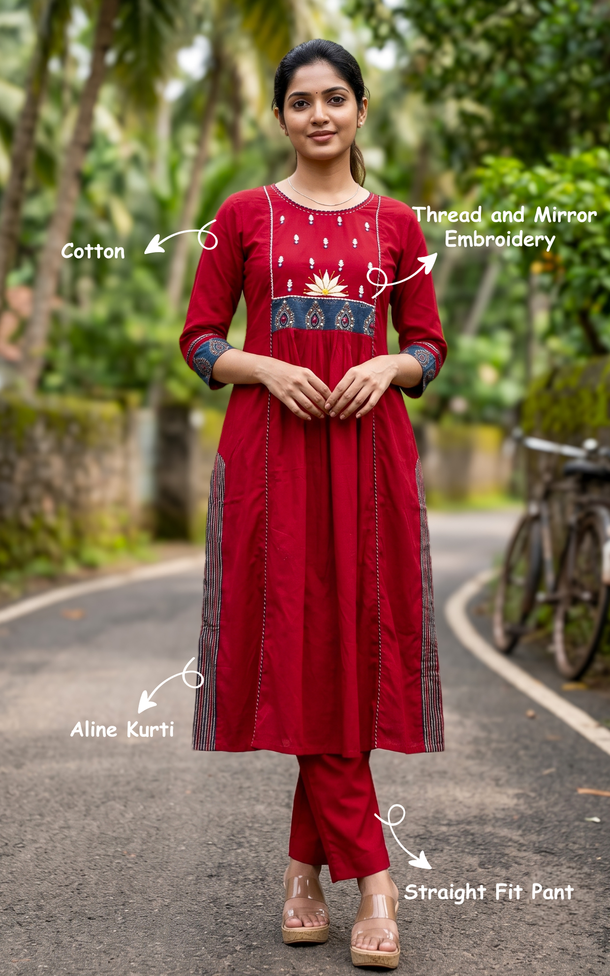 Lavani Red (Kurti+Pant)