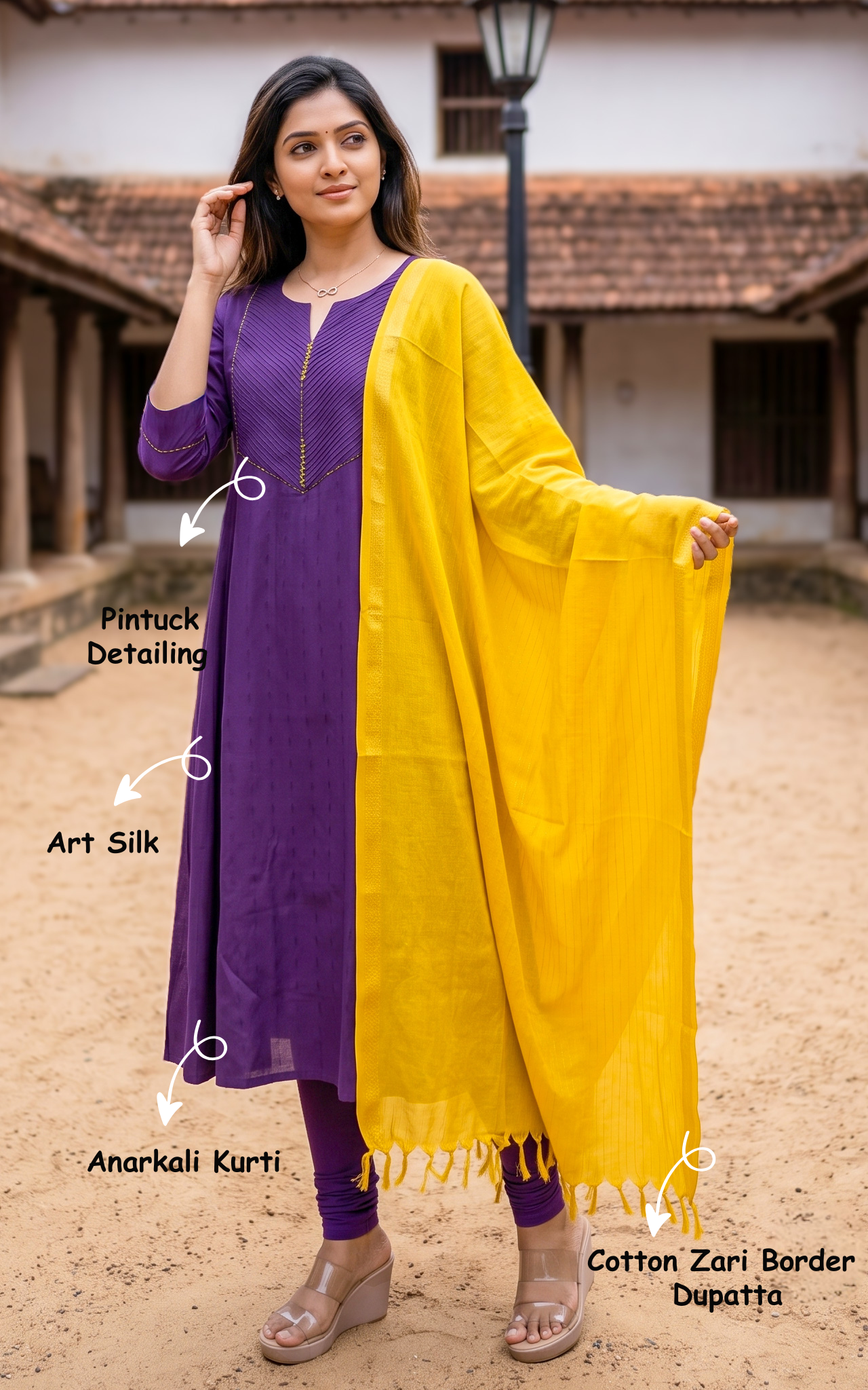 Prajina Violet (Kurti+Dupatta)