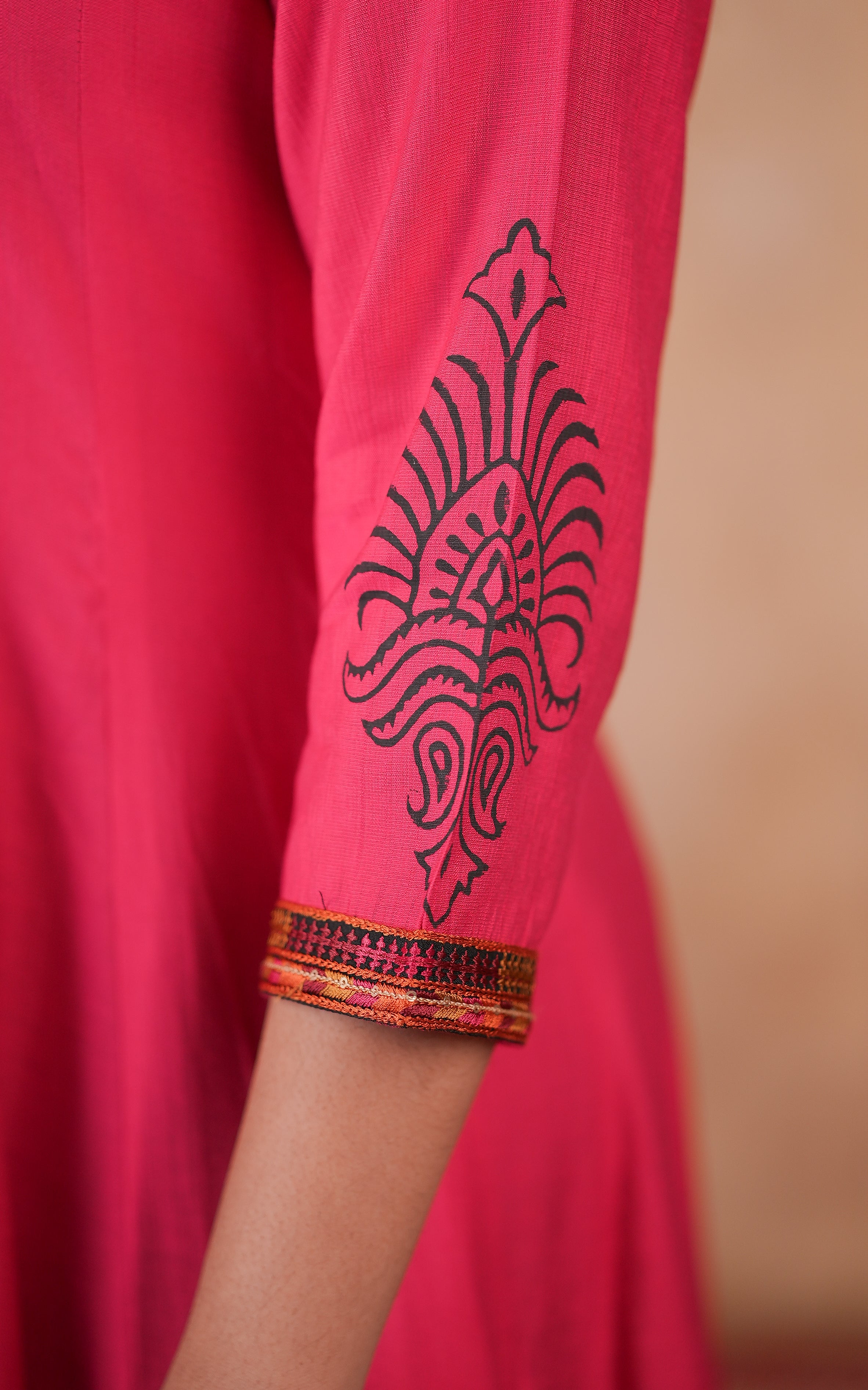 Casual wear pink rayon anarkali kurti for women