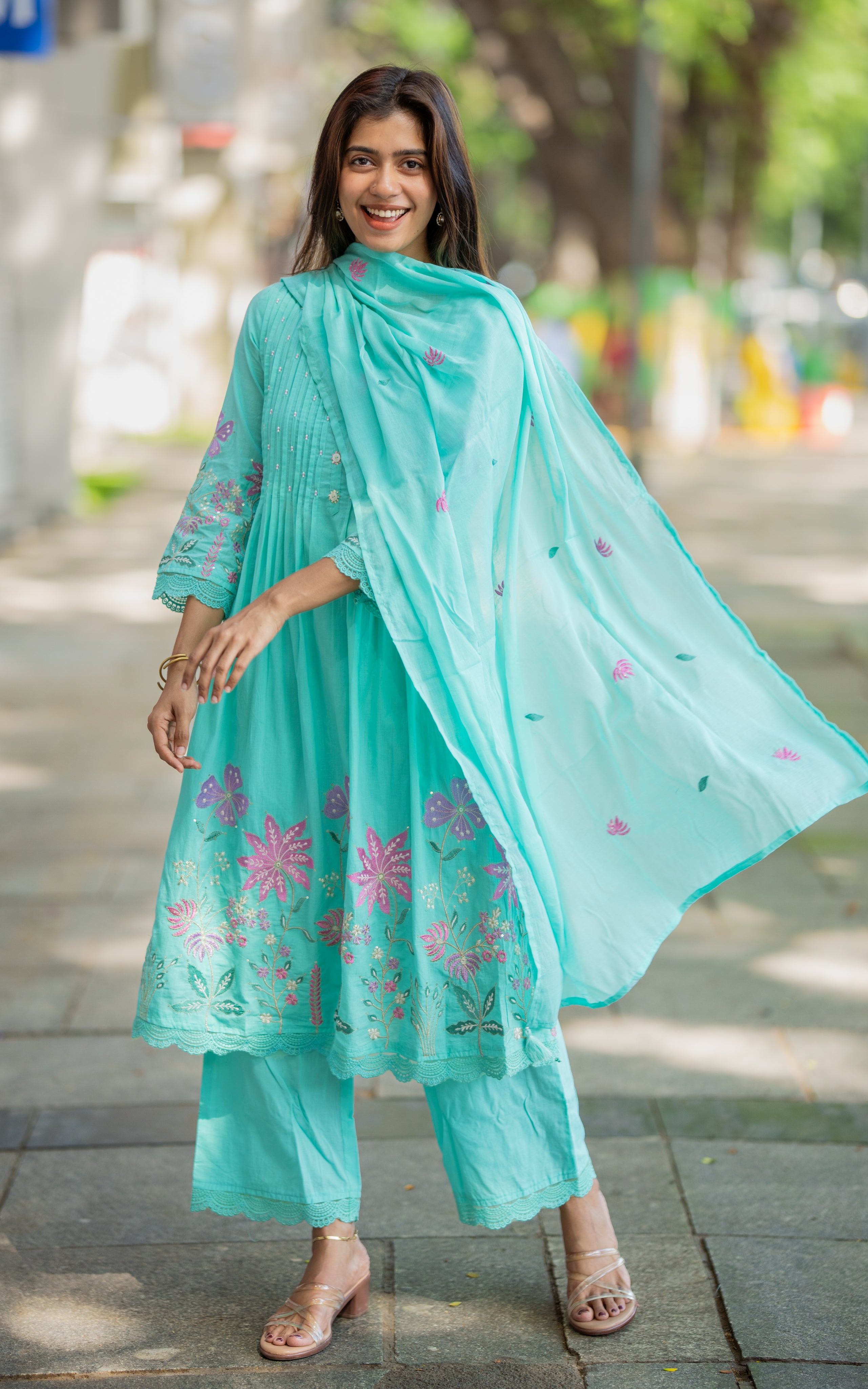 Water Lilly (Kurti+Pant+Dupatta)