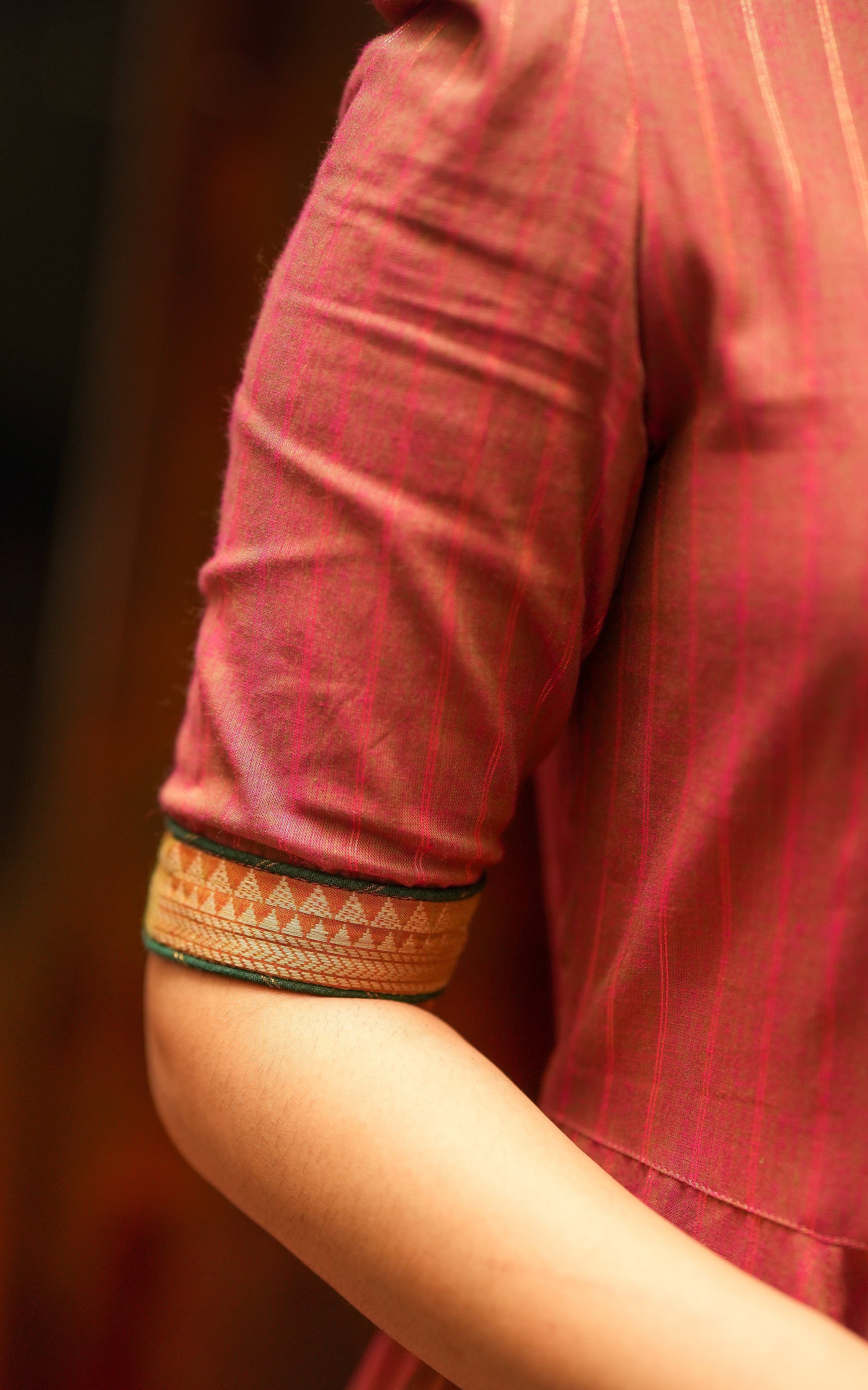The fabric has a festive sheen, capturing the elegance of Nayanthara’s style in Annapoorani.