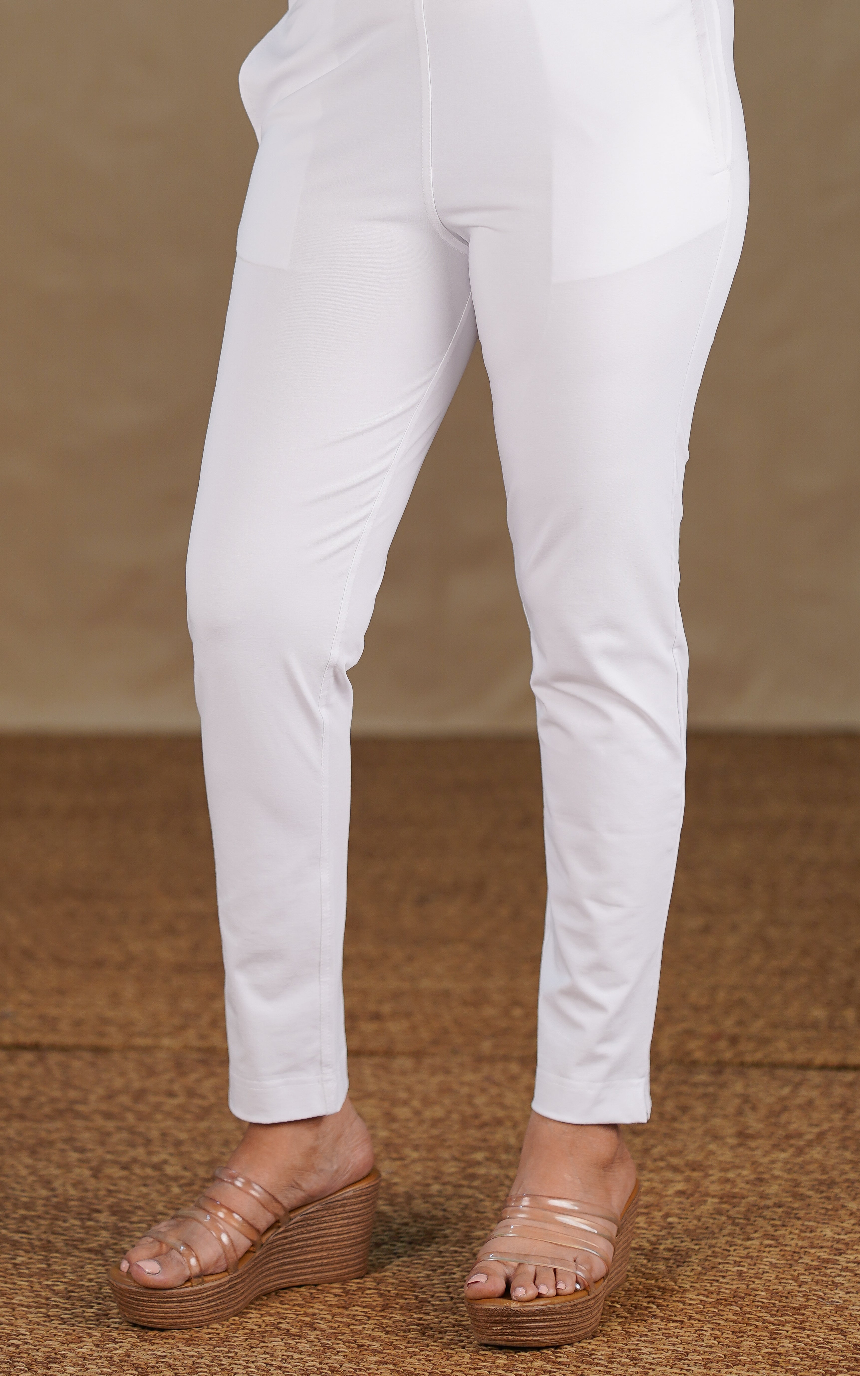 Straight Fit Stretchable Pant White MIX N MATCH instore