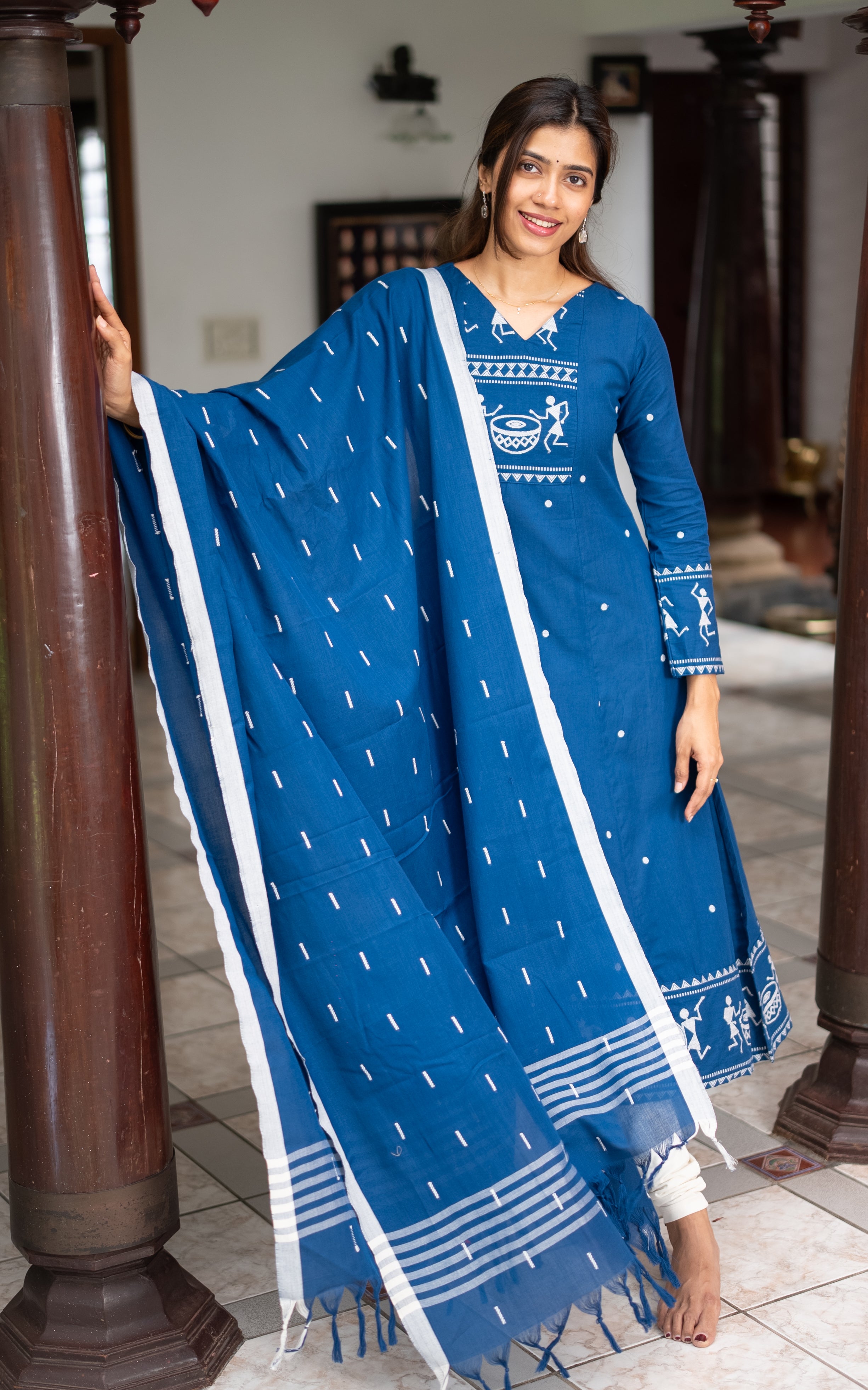 Marudham Blue (Kurti+Dupatta)