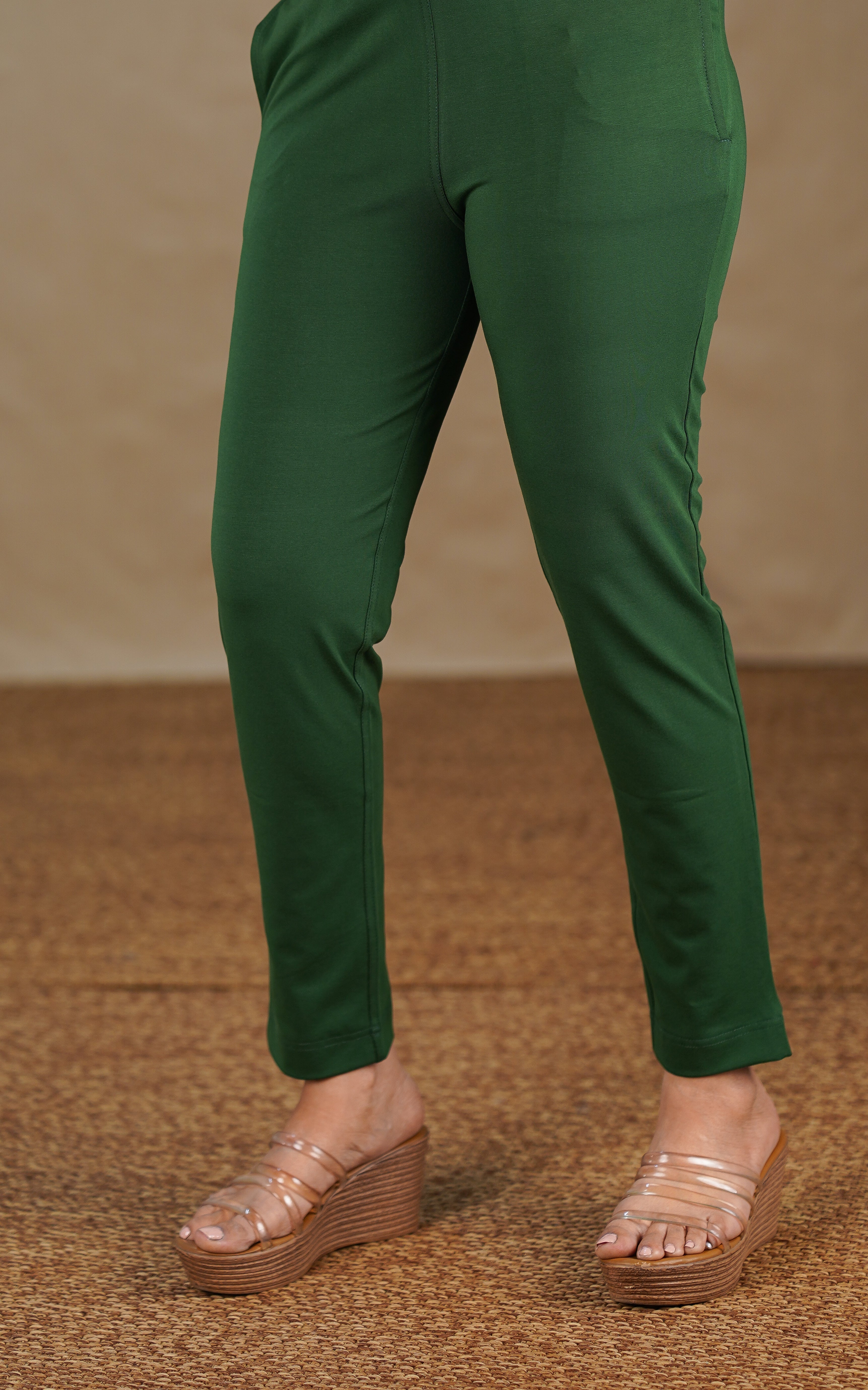 Straight Fit Stretchable Pant Dark Green MIX N MATCH instore