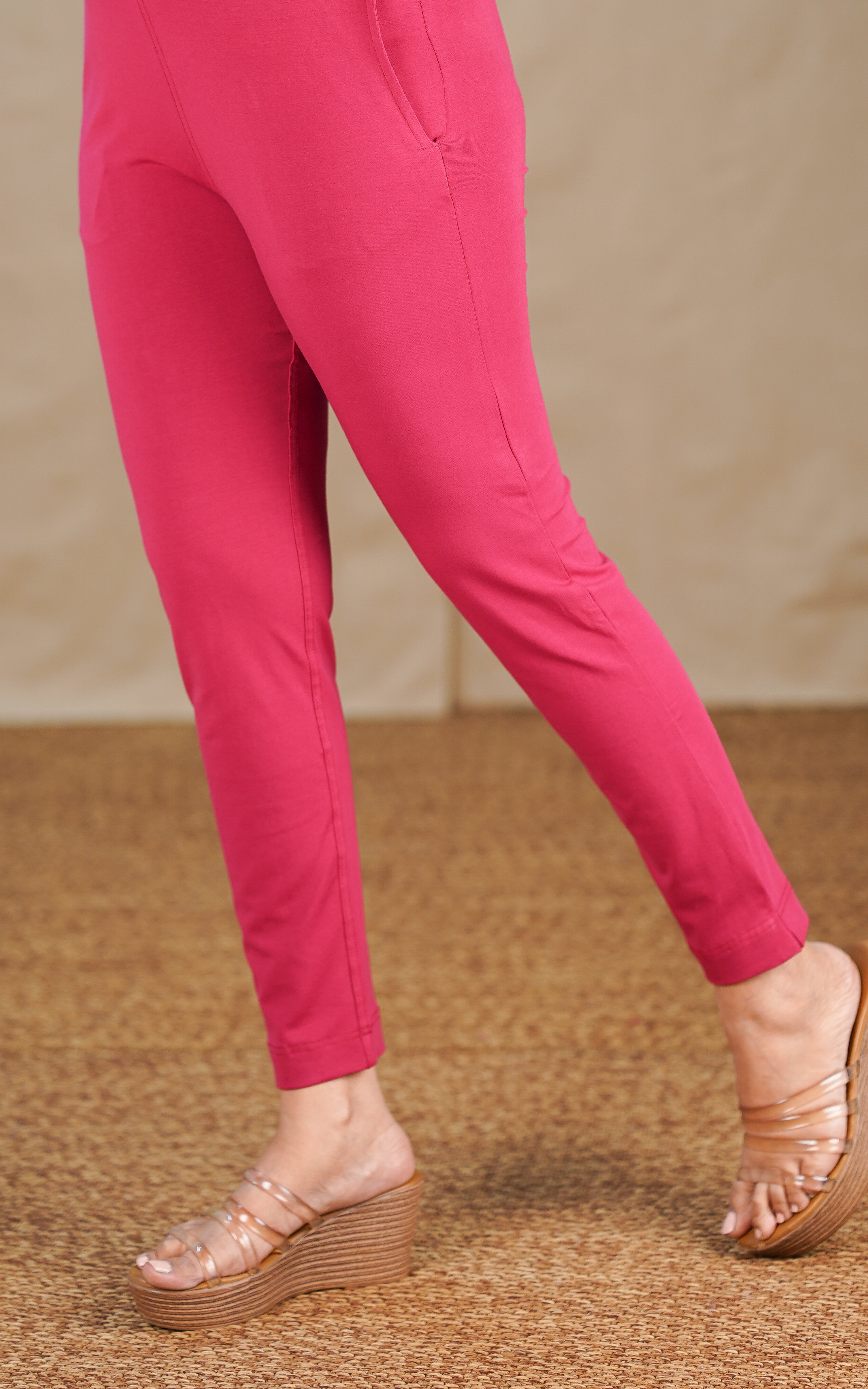 Instore – Mango Straight Fit Stretchable Pant for Women – Cotton Lycra – Mix N Match – Ethnic Wear