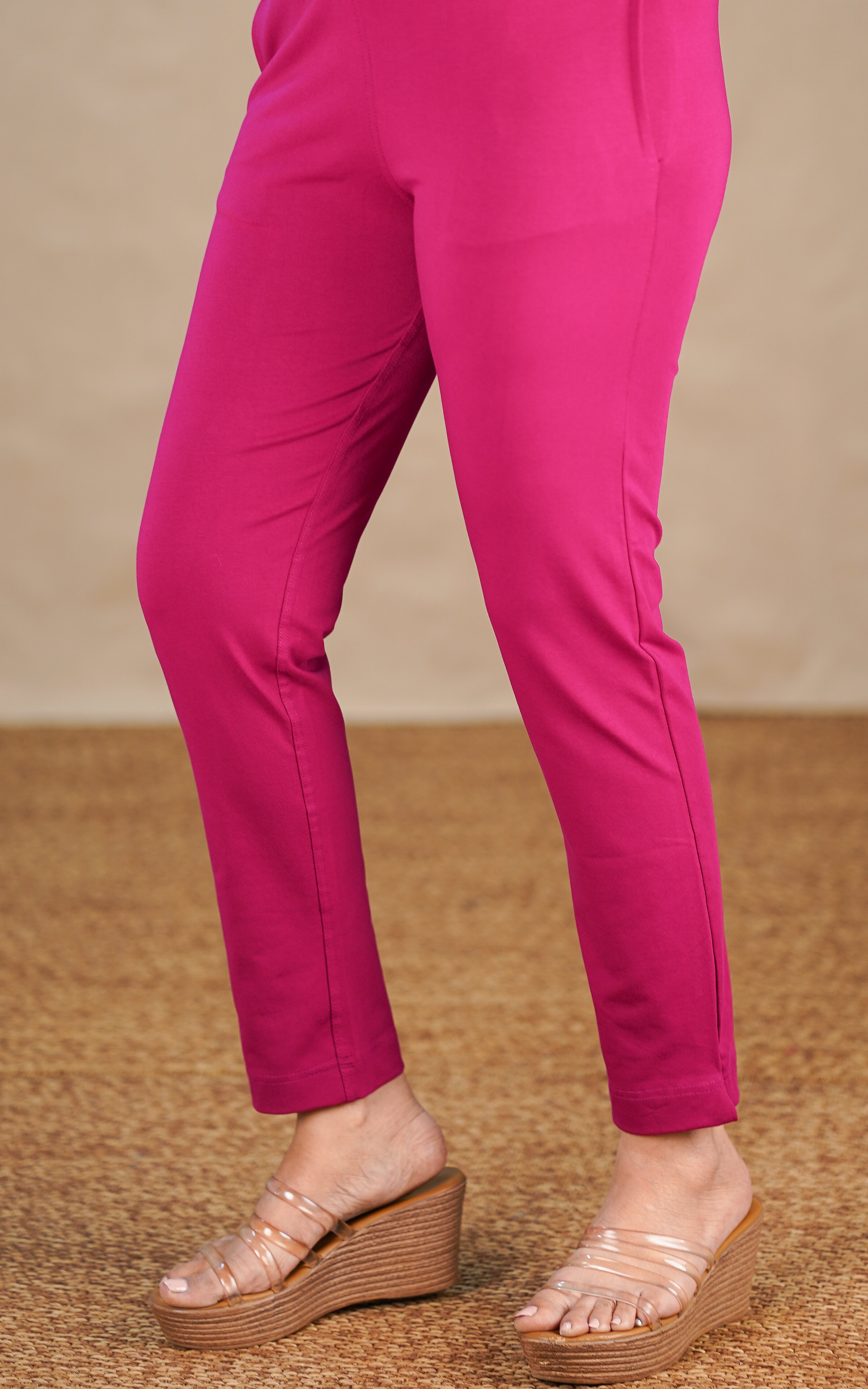 Straight Fit Stretchable Pant Magenta MIX N MATCH instore