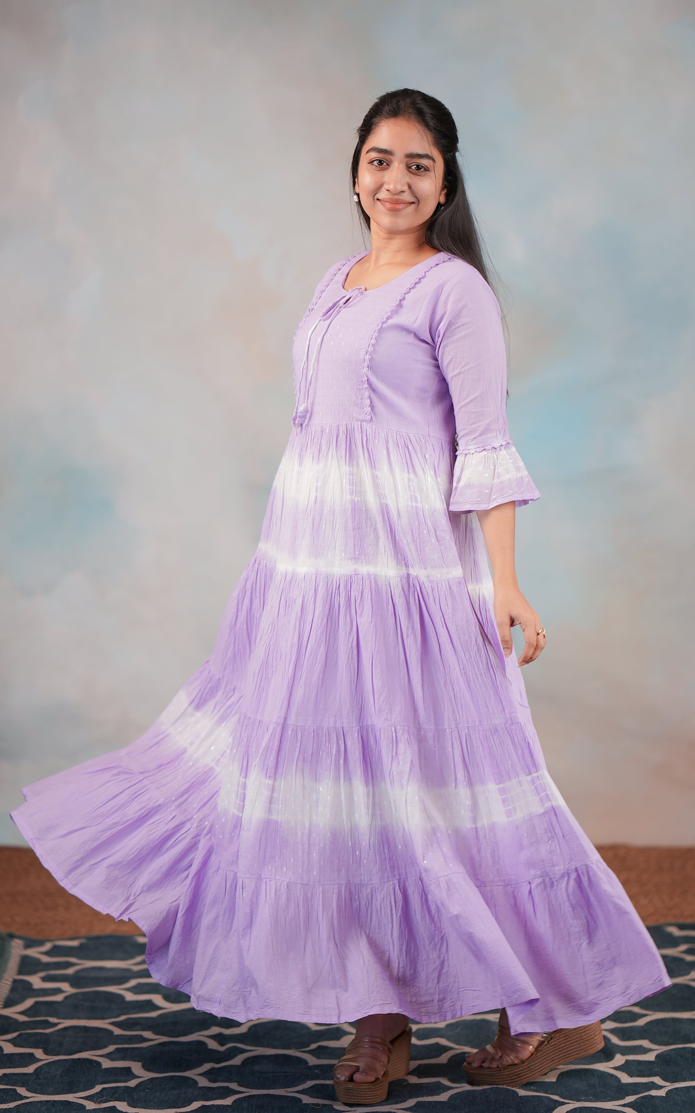 Tie up neckline maxi