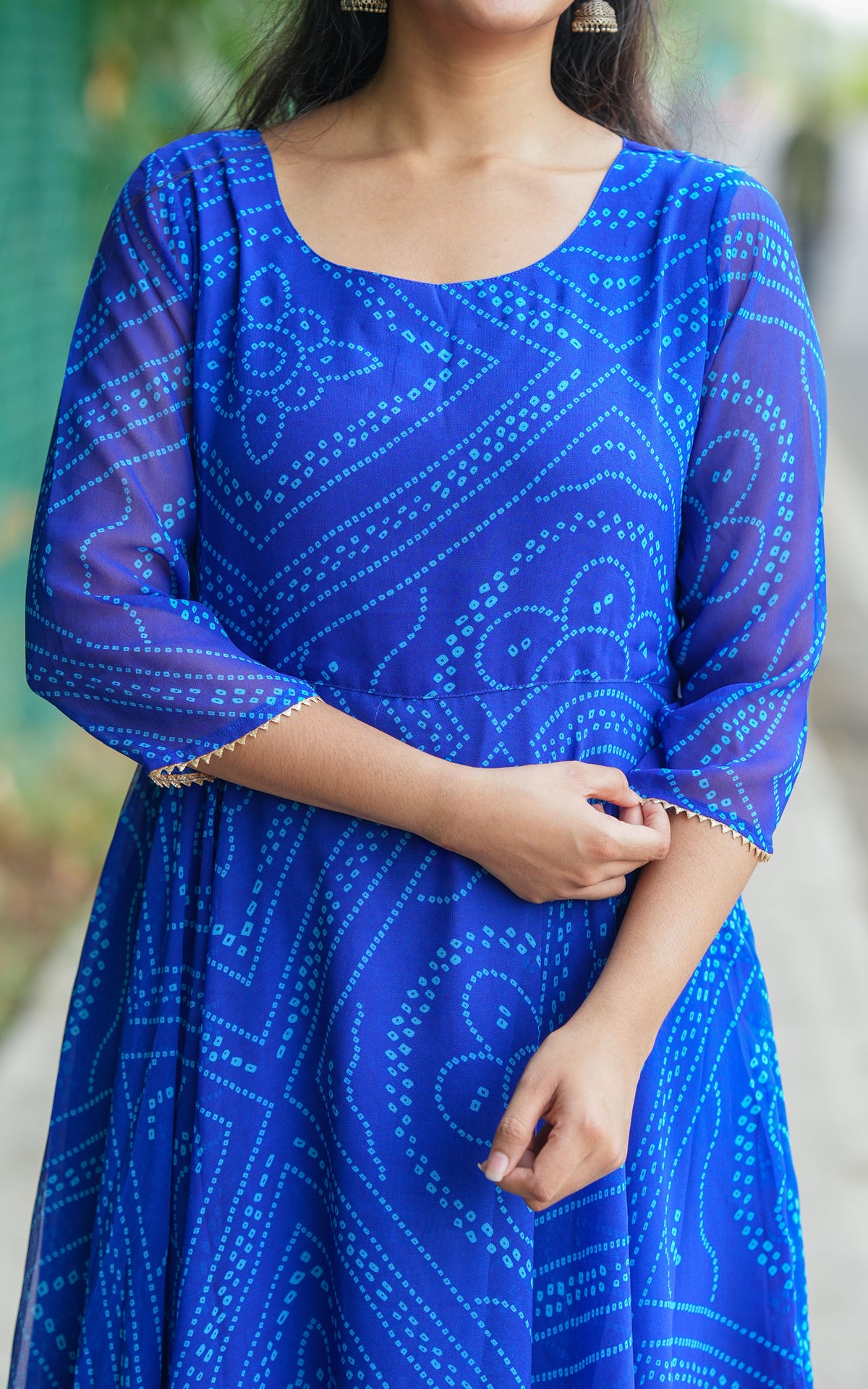 Pon Tharigai Royal Blue (Kurti+Dupatta)