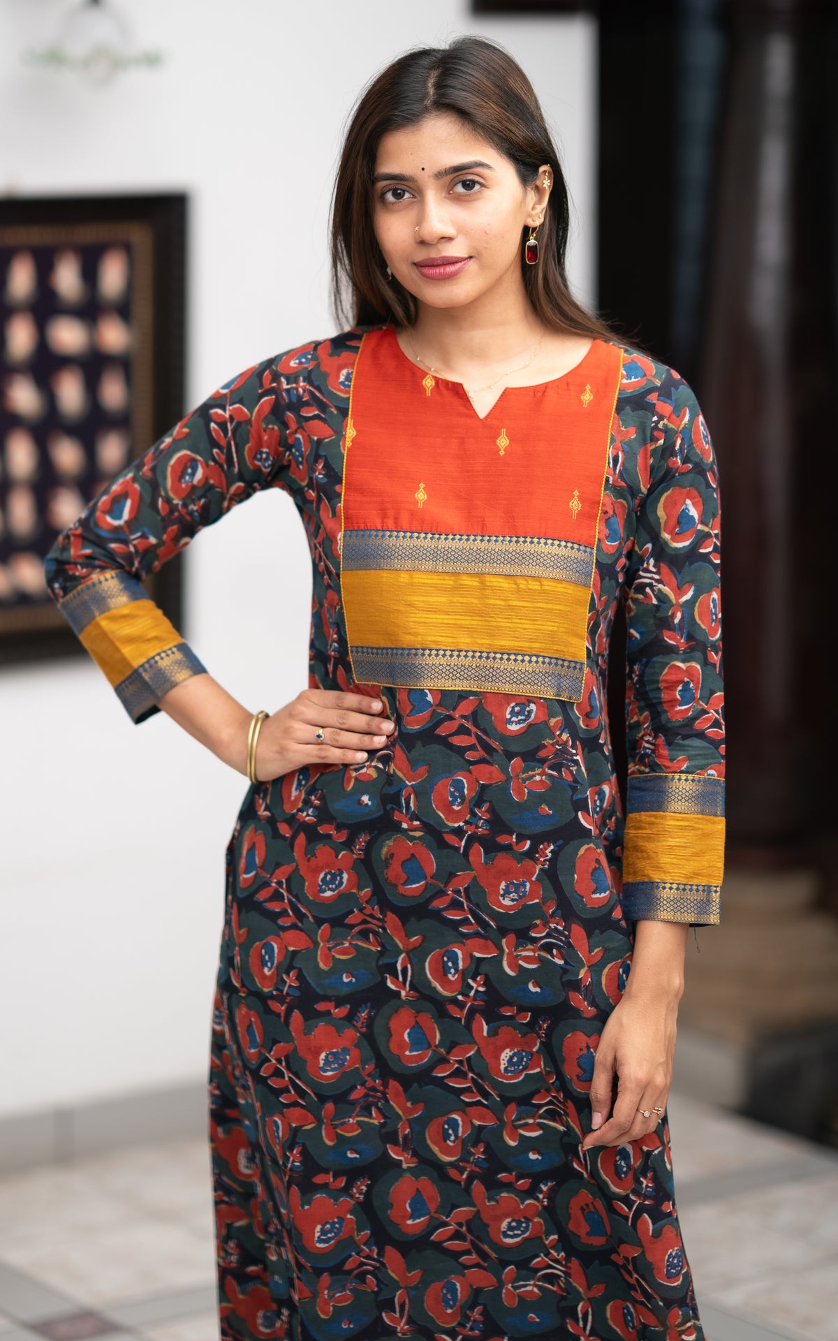 Multicolor Straight Cut Kurti for Women