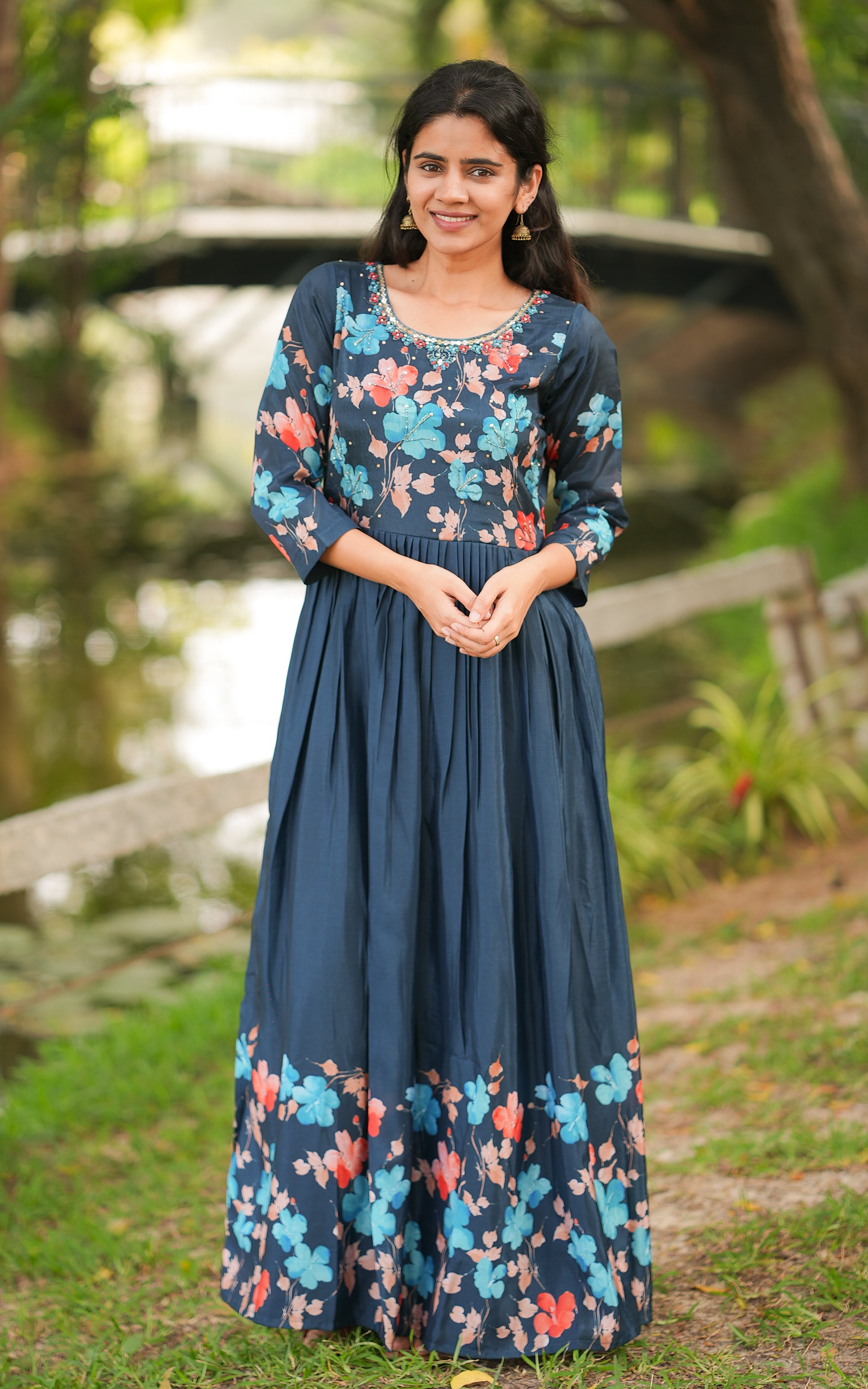 The fabric falls beautifully and moves gracefully while walking.