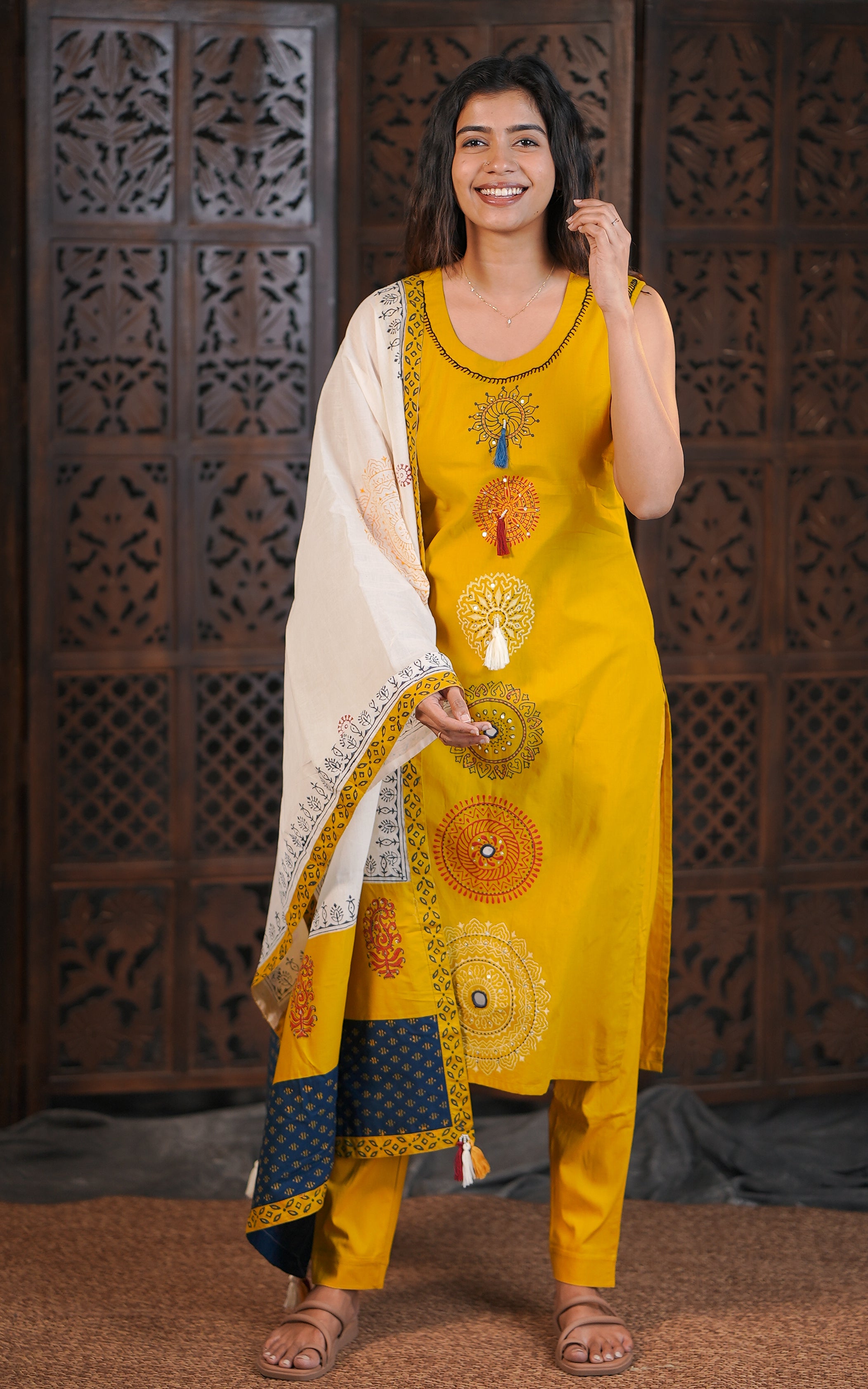 Aurumaya D Handblock (Kurti+Dupatta)