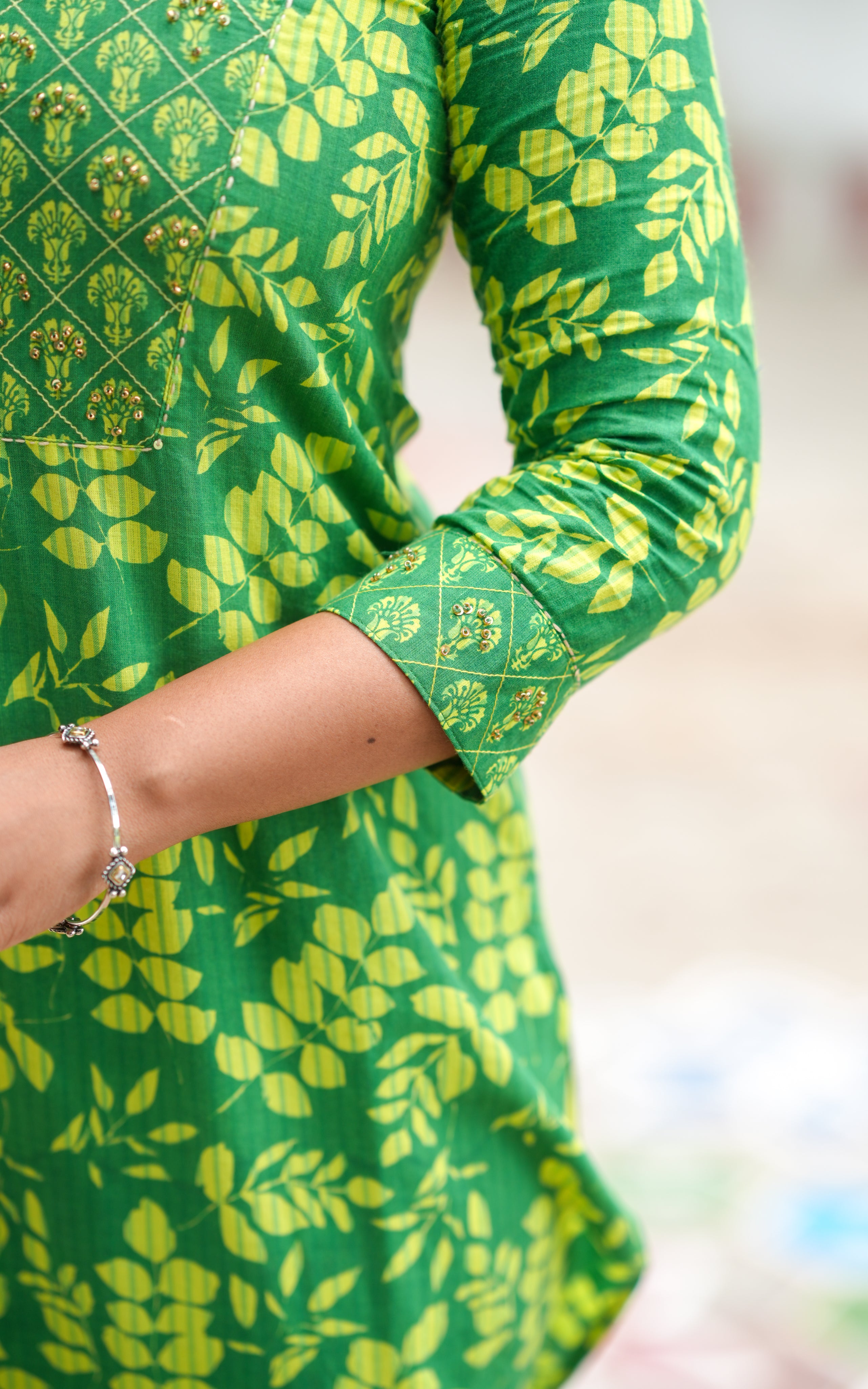 3/4th sleeve kurti for women