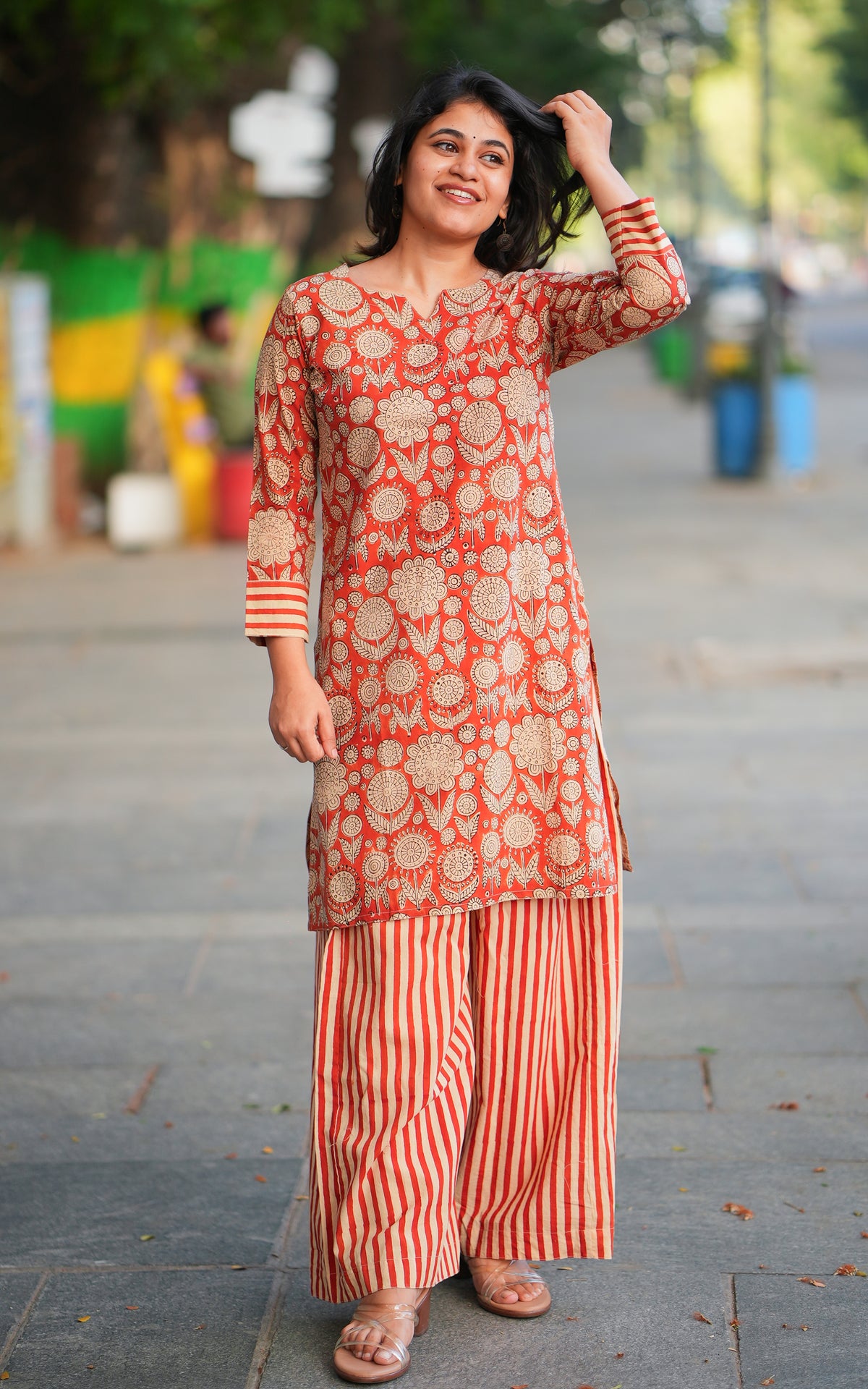 Indie Handblock Rust (Kurti+Pant)