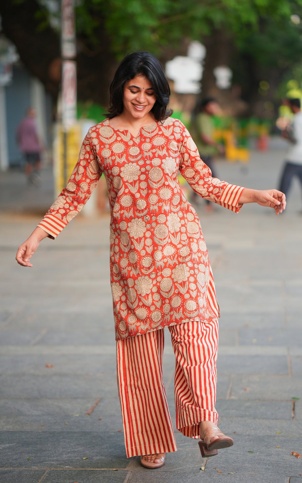 Indie Handblock Rust (Kurti+Pant)