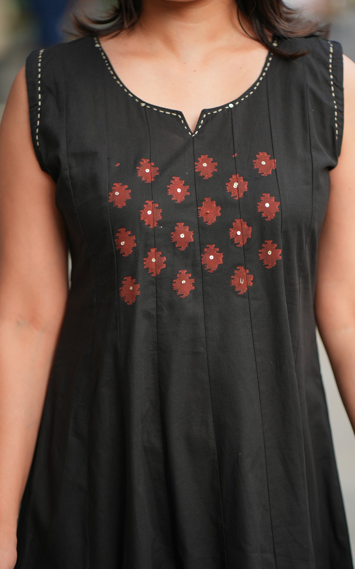 Aaranthika Black Handblock (Kurti+Pant+Dupatta)