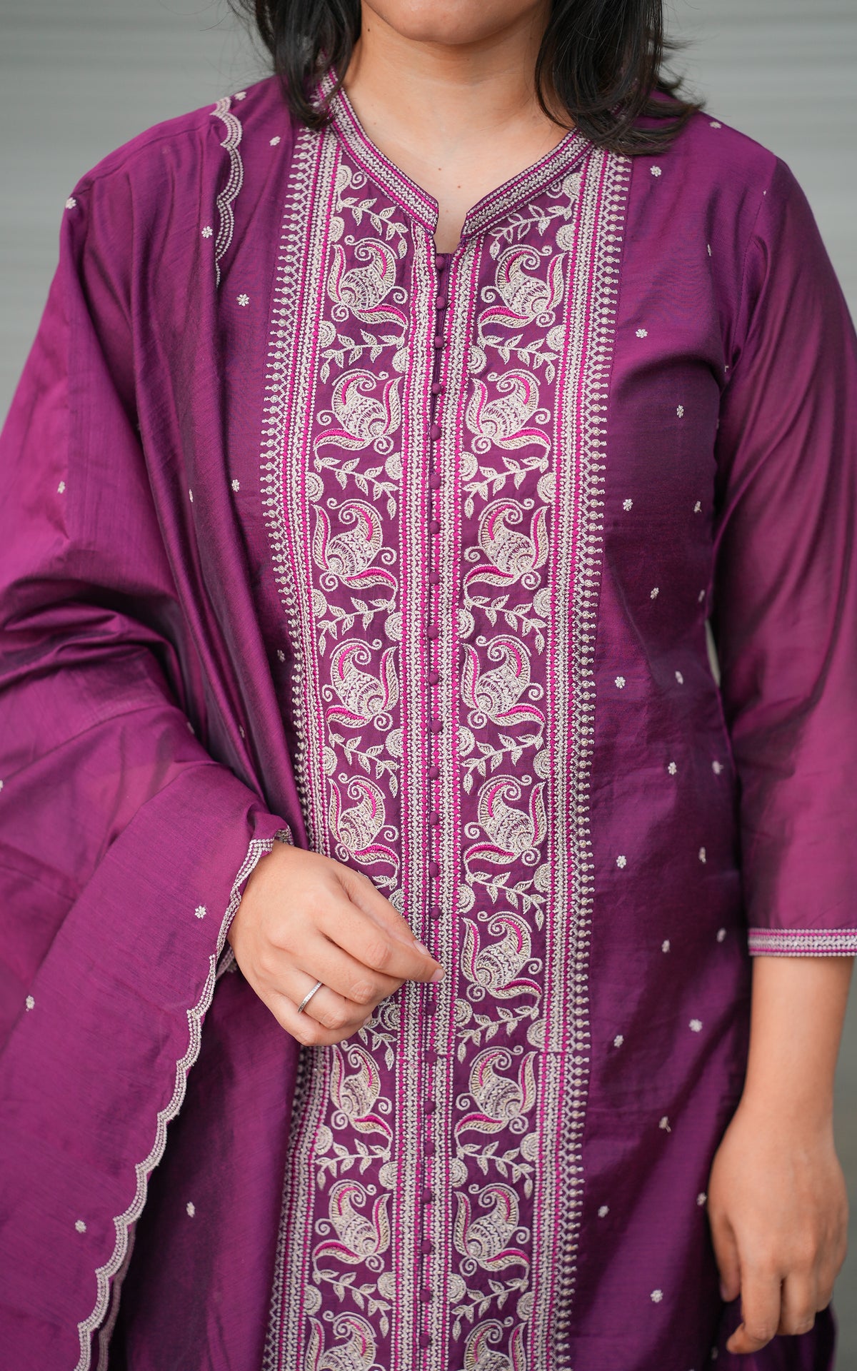 Ashmika Purple (Kurti+Pant+Dupatta)
