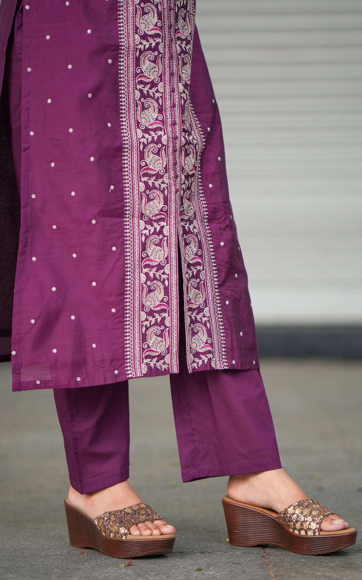 Ashmika Purple (Kurti+Pant+Dupatta)
